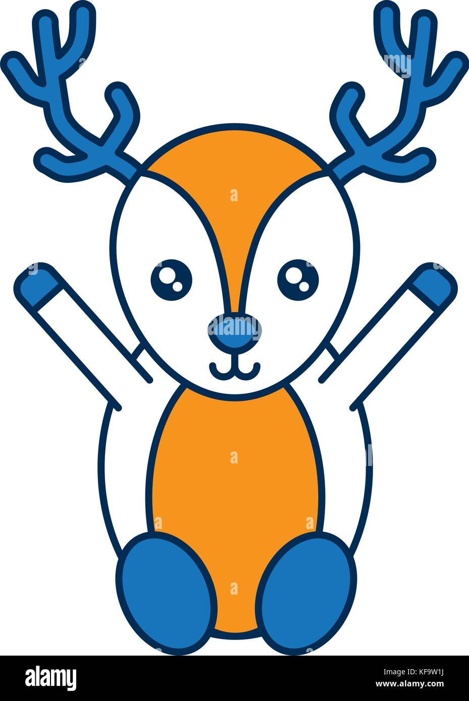 christmas deer icon over white background vector illustration Stock ...