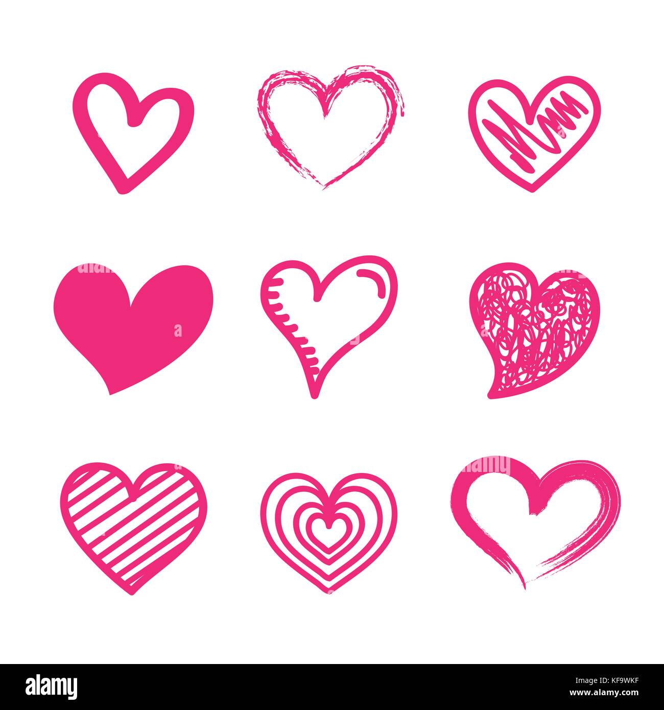 beautiful seamless romantic pattern with hearts vector illustration ...