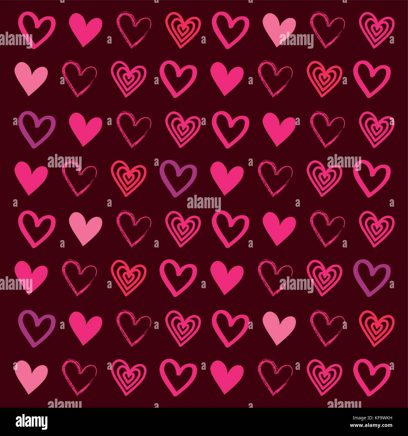beautiful seamless romantic pattern with hearts vector illustration ...