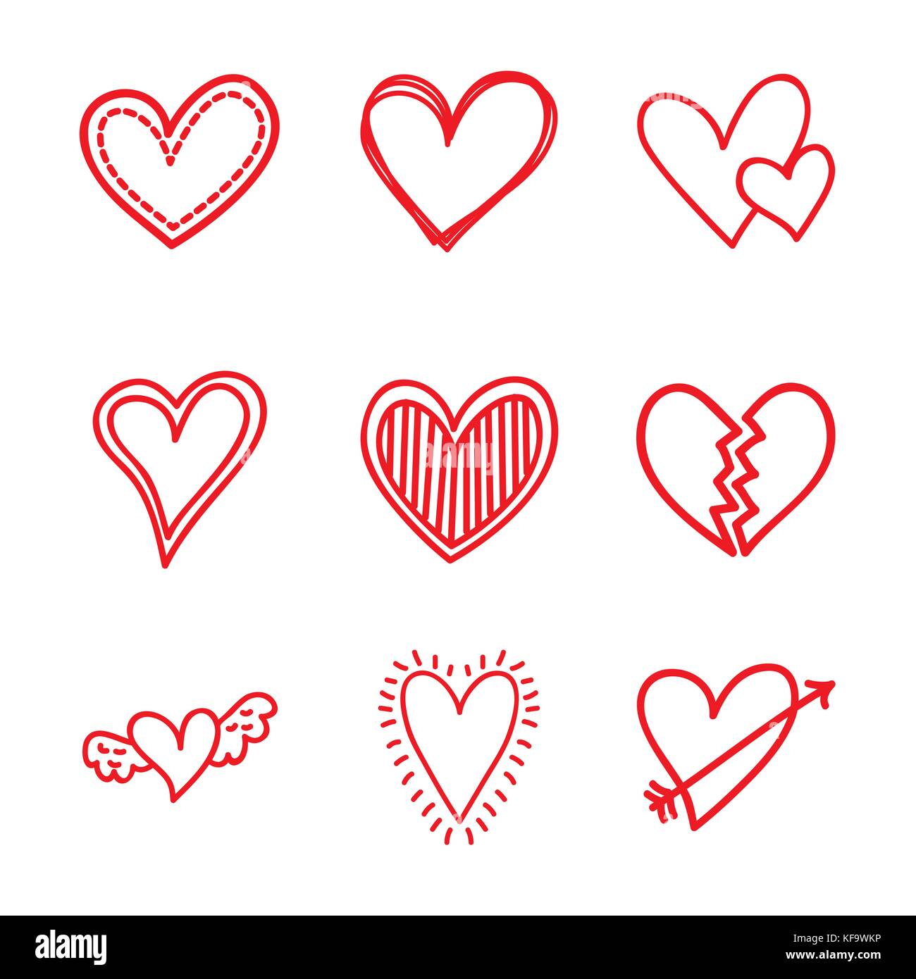 beautiful seamless romantic pattern with hearts vector illustration ...