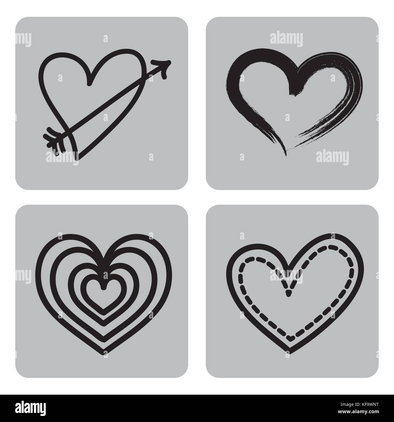 beautiful seamless romantic pattern with hearts vector illustration ...