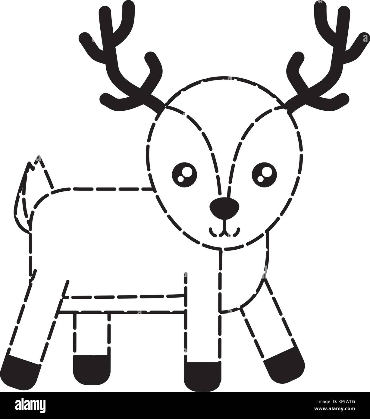 christmas deer icon over white background vector illustration Stock ...