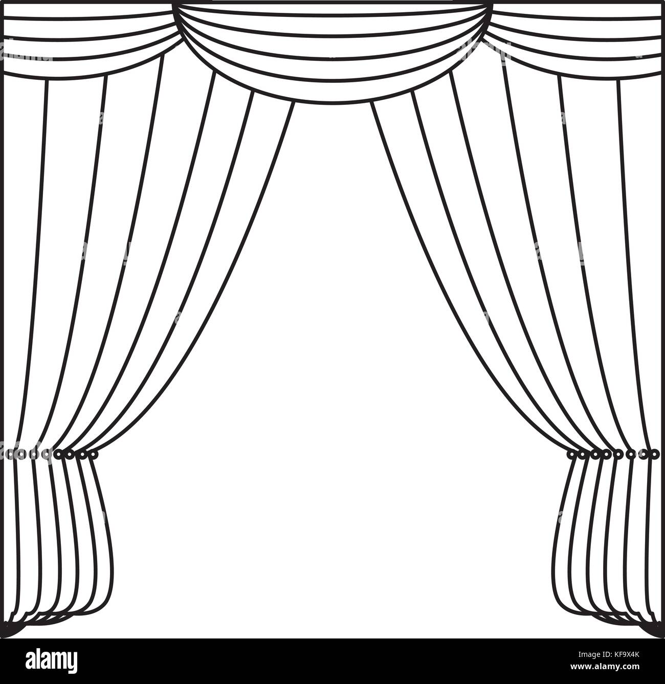 curtains icon over white background vector illustration Stock Vector