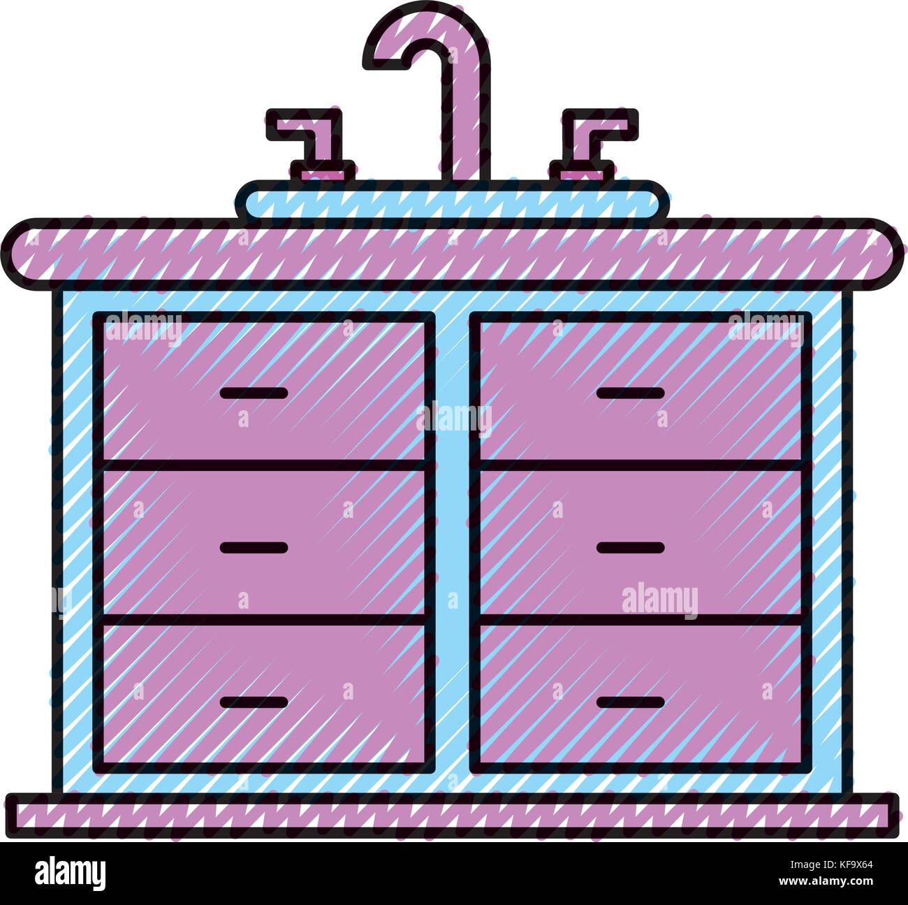 bathroom interior with sink vanity furniture vector