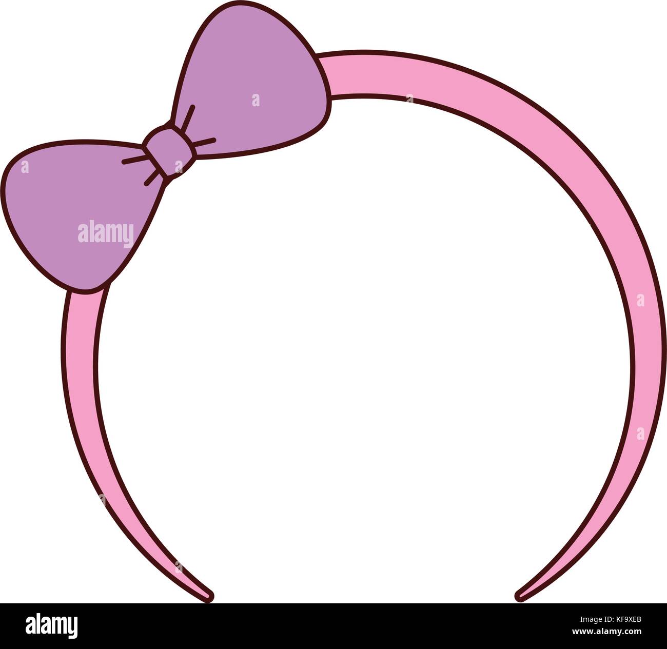 cute pink headband with bow for small girl icon vector illustration
