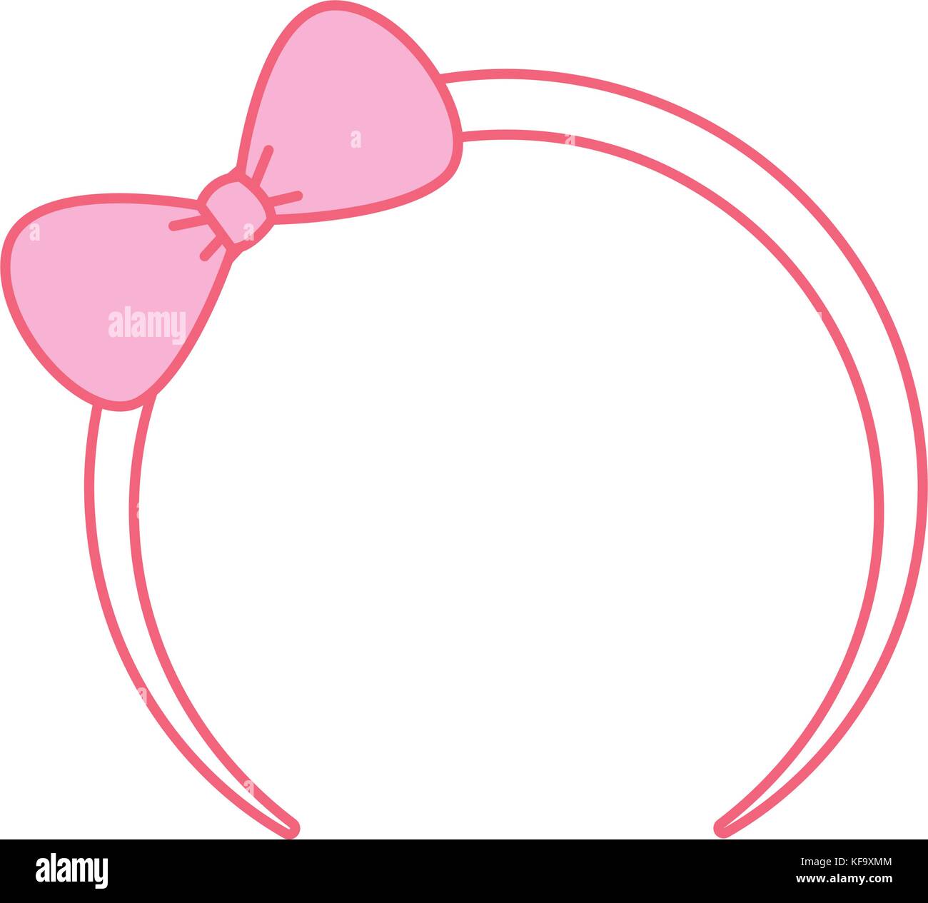 cute pink headband with bow for small girl icon vector illustration