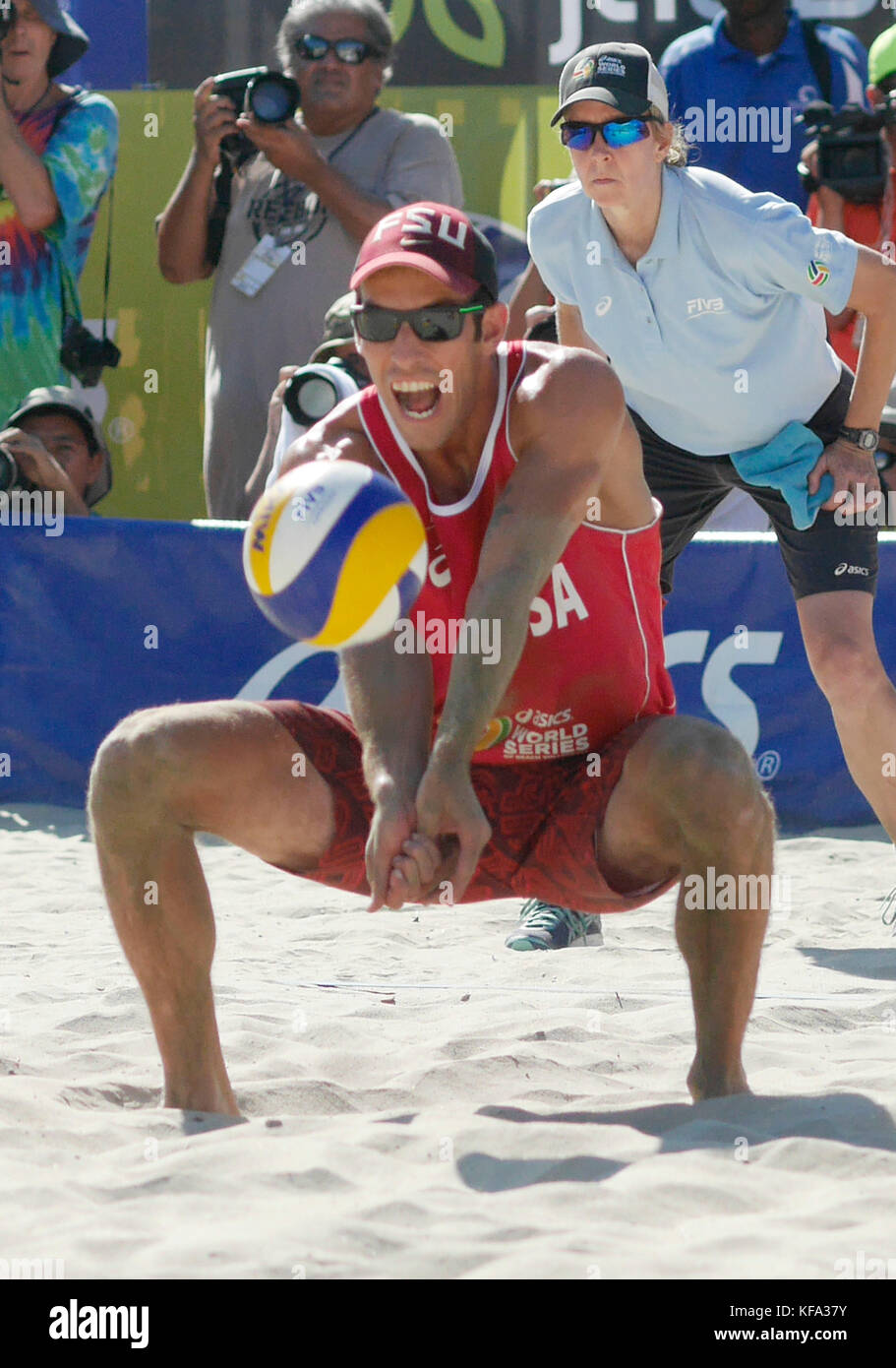 Pro volleyball player Nick Lucena at the ASICS World Series of Beach  Volleyball on August 23, 2015 in Long Beach, California. Photo by Francis  Specker Stock Photo - Alamy