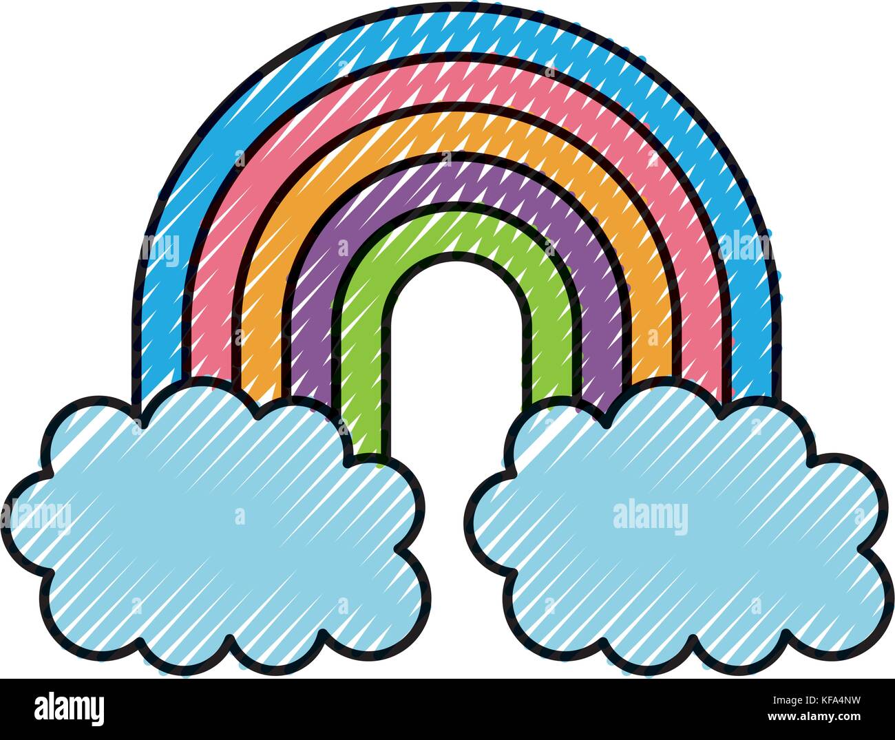 symbol of rainbow and clouds in the sky Stock Vector Image & Art - Alamy