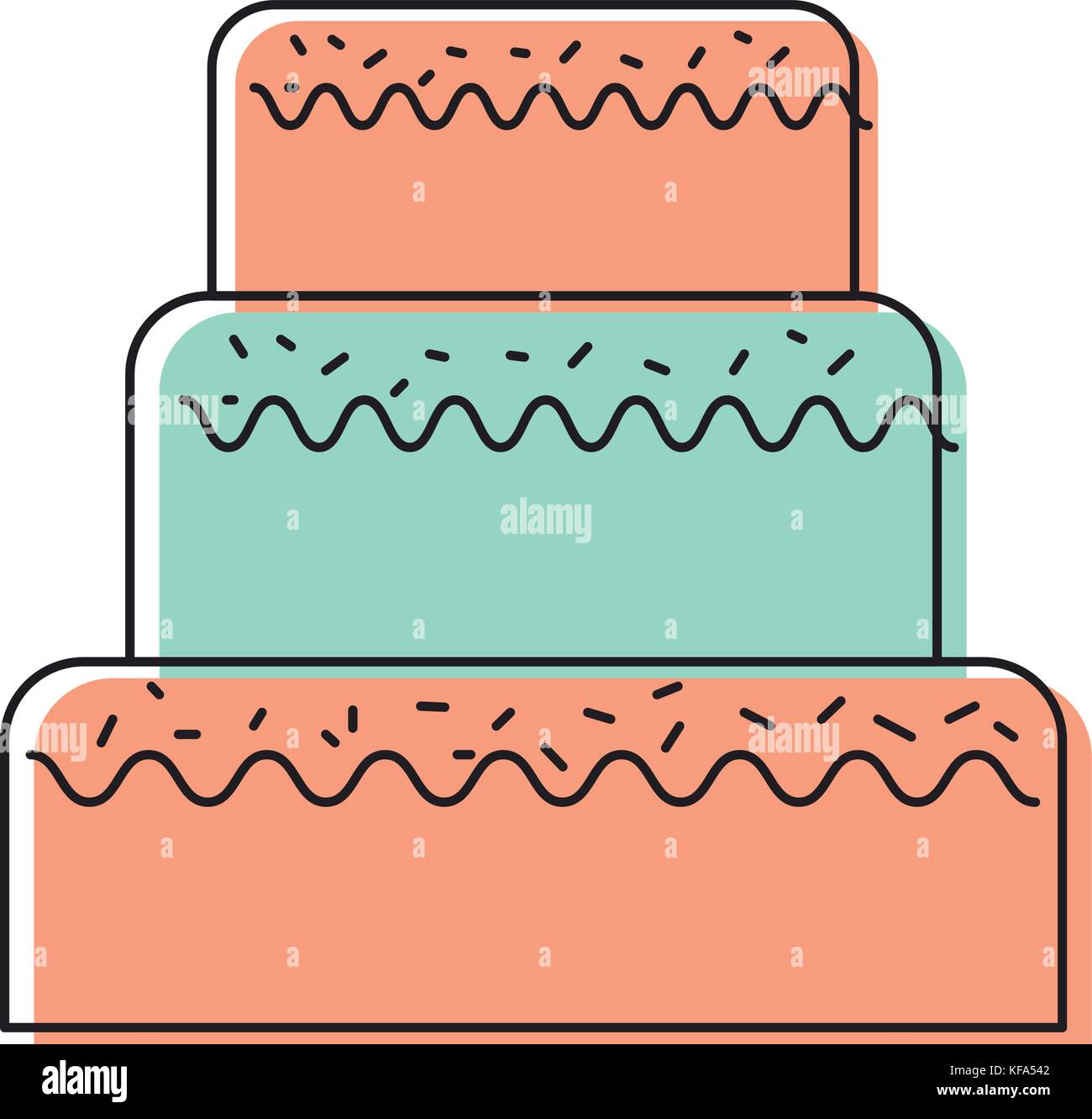 sweet cake for birthday party decorated Stock Vector Image & Art - Alamy