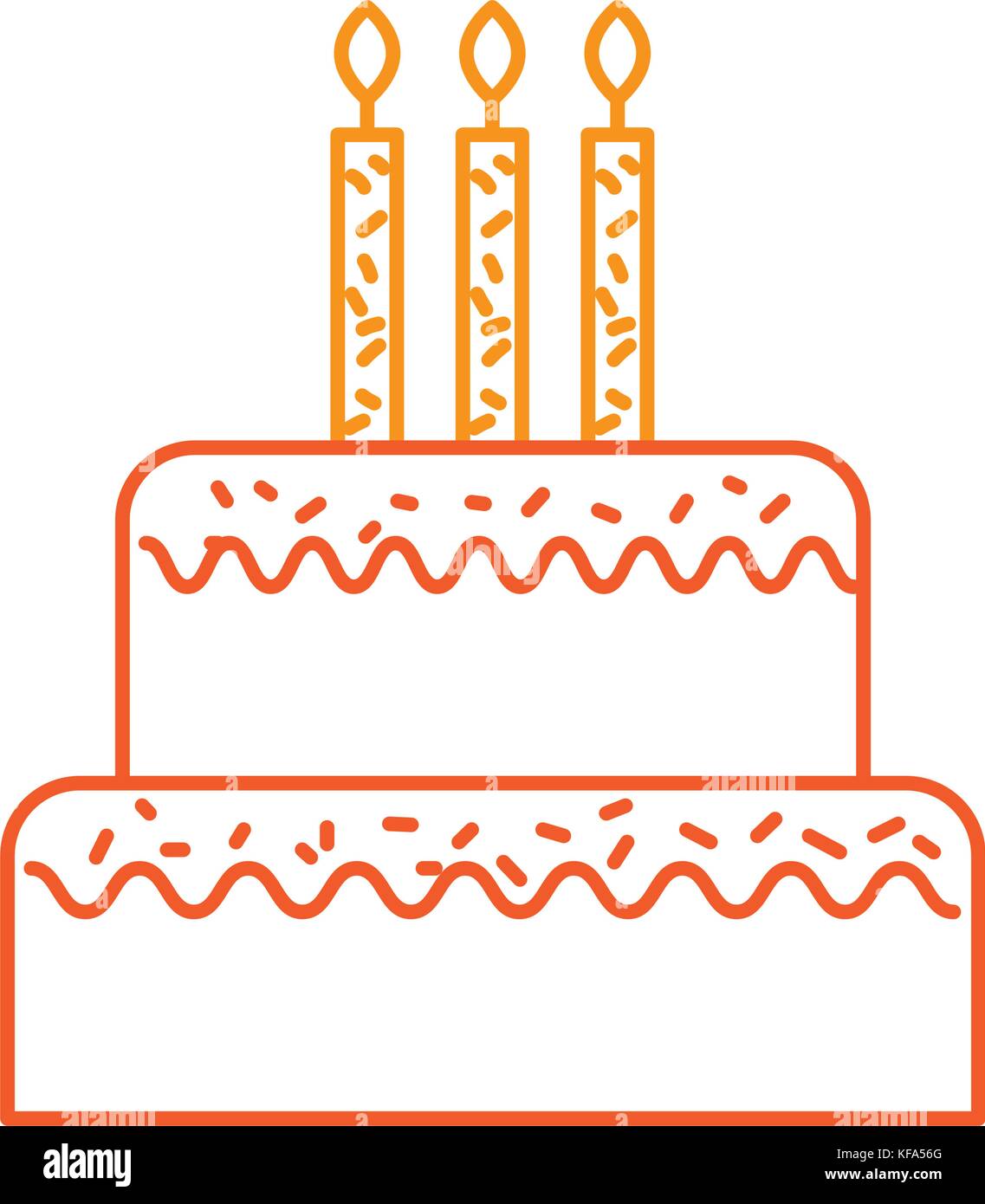 birthday cake with candles burning sweet delicious Stock Vector Image ...