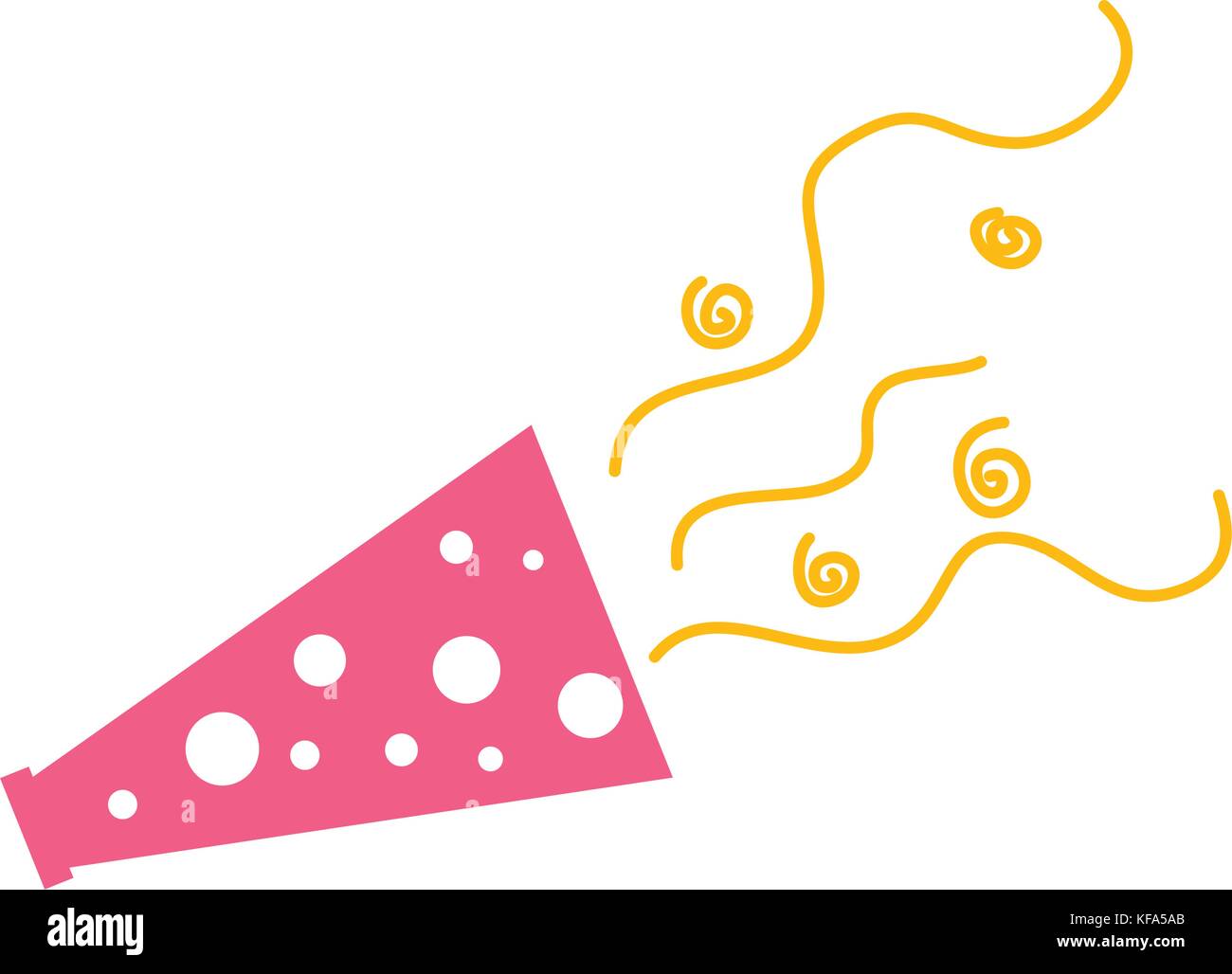 party horn blower confetti celebration birthday Stock Vector Image