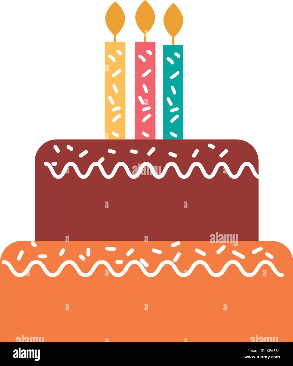 birthday cake with candles burning sweet delicious Stock Vector Image ...
