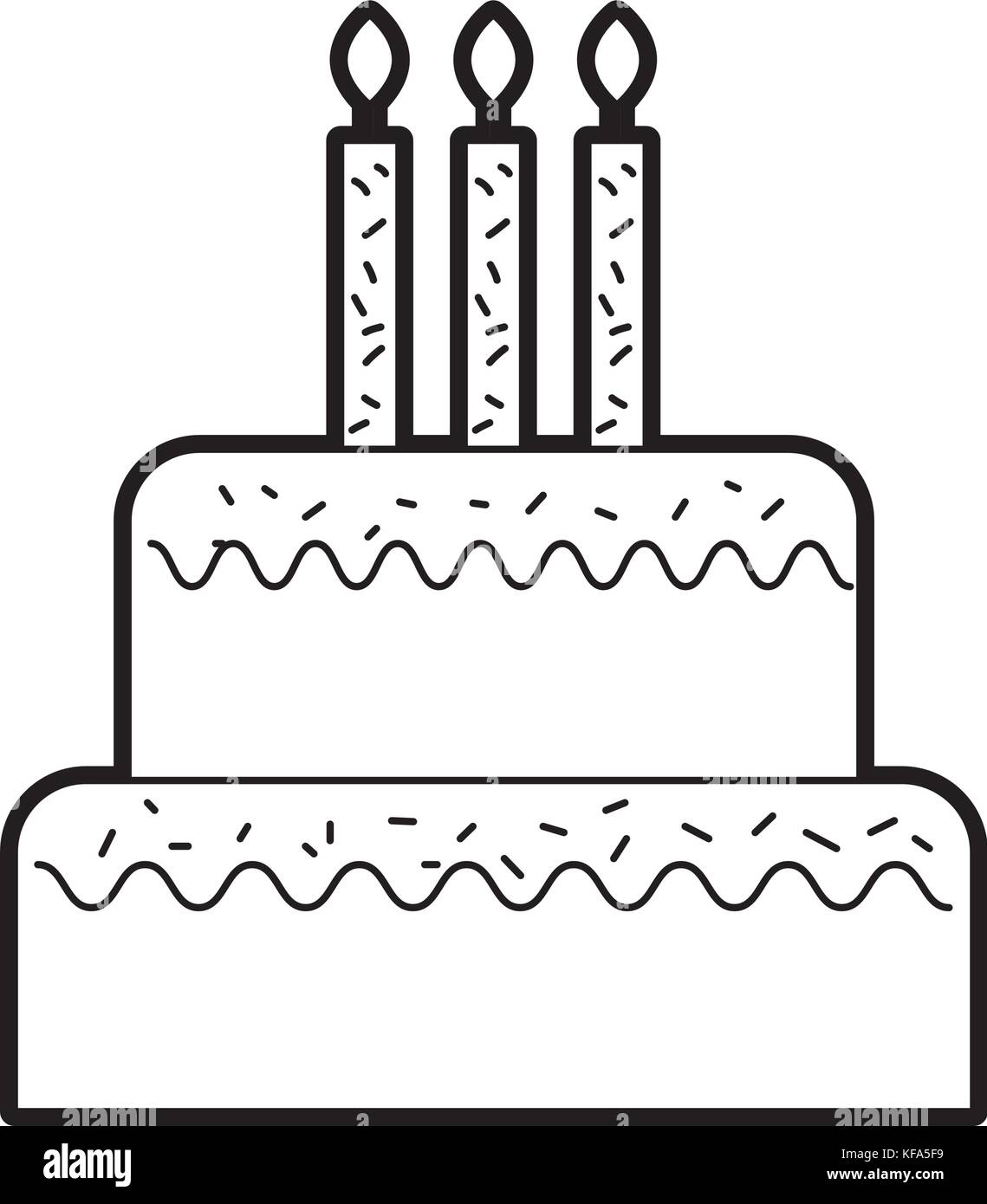 birthday cake with candles burning sweet delicious Stock Vector Image ...
