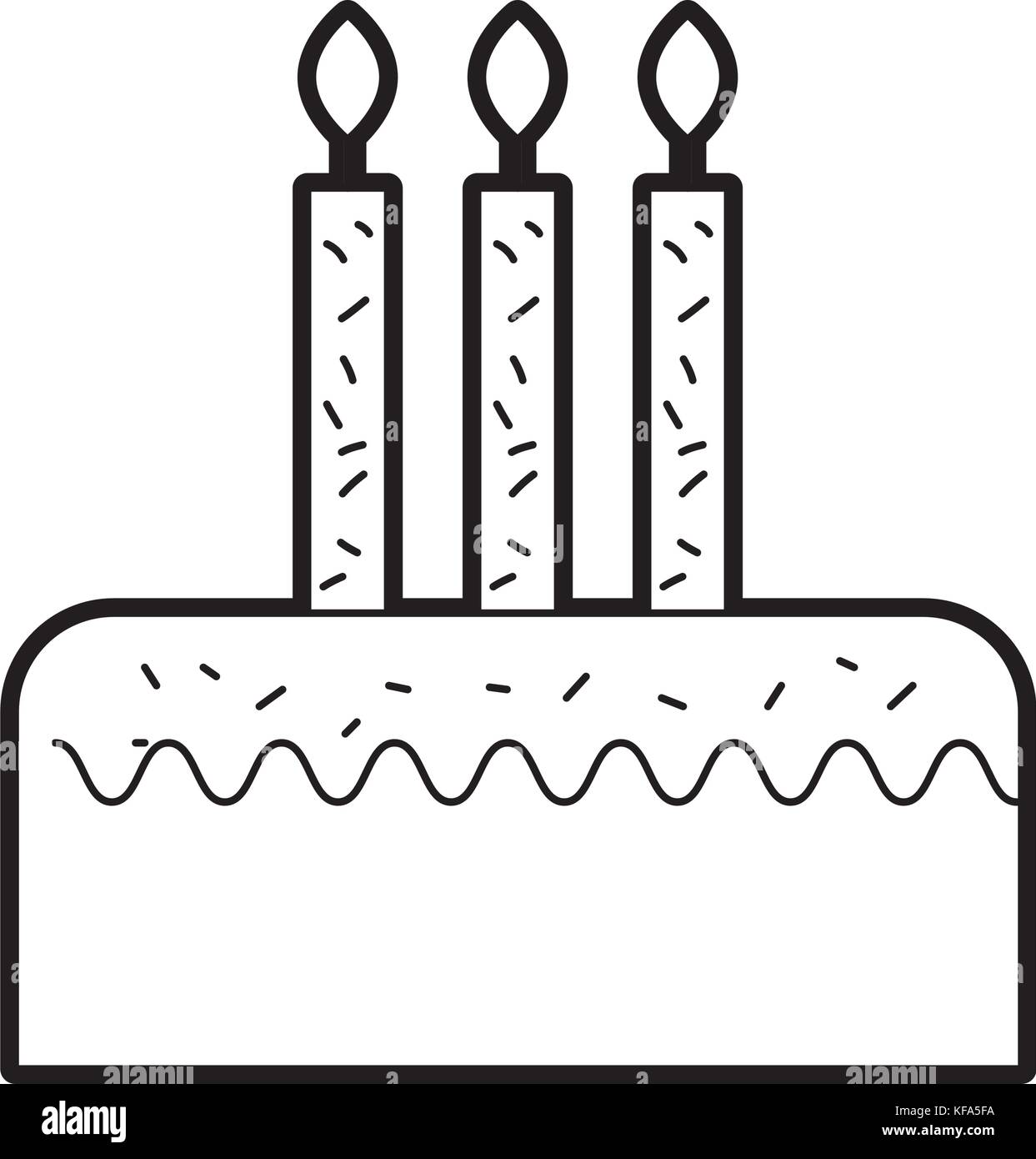 birthday cake with three candles celebration event Stock Vector Image ...