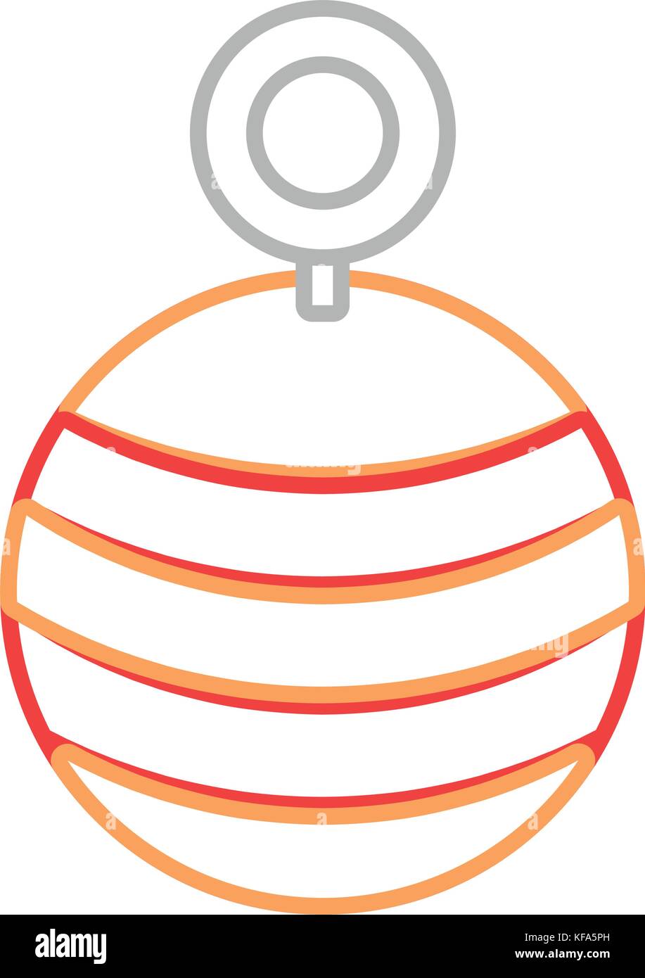 flat line christmas ball over white background vector illustration ...