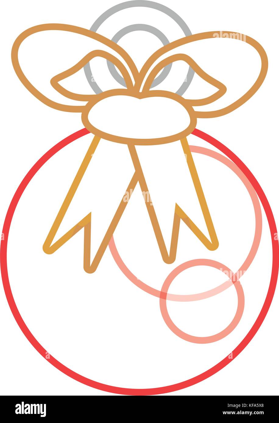 flat line christmas ball over white background vector illustration ...