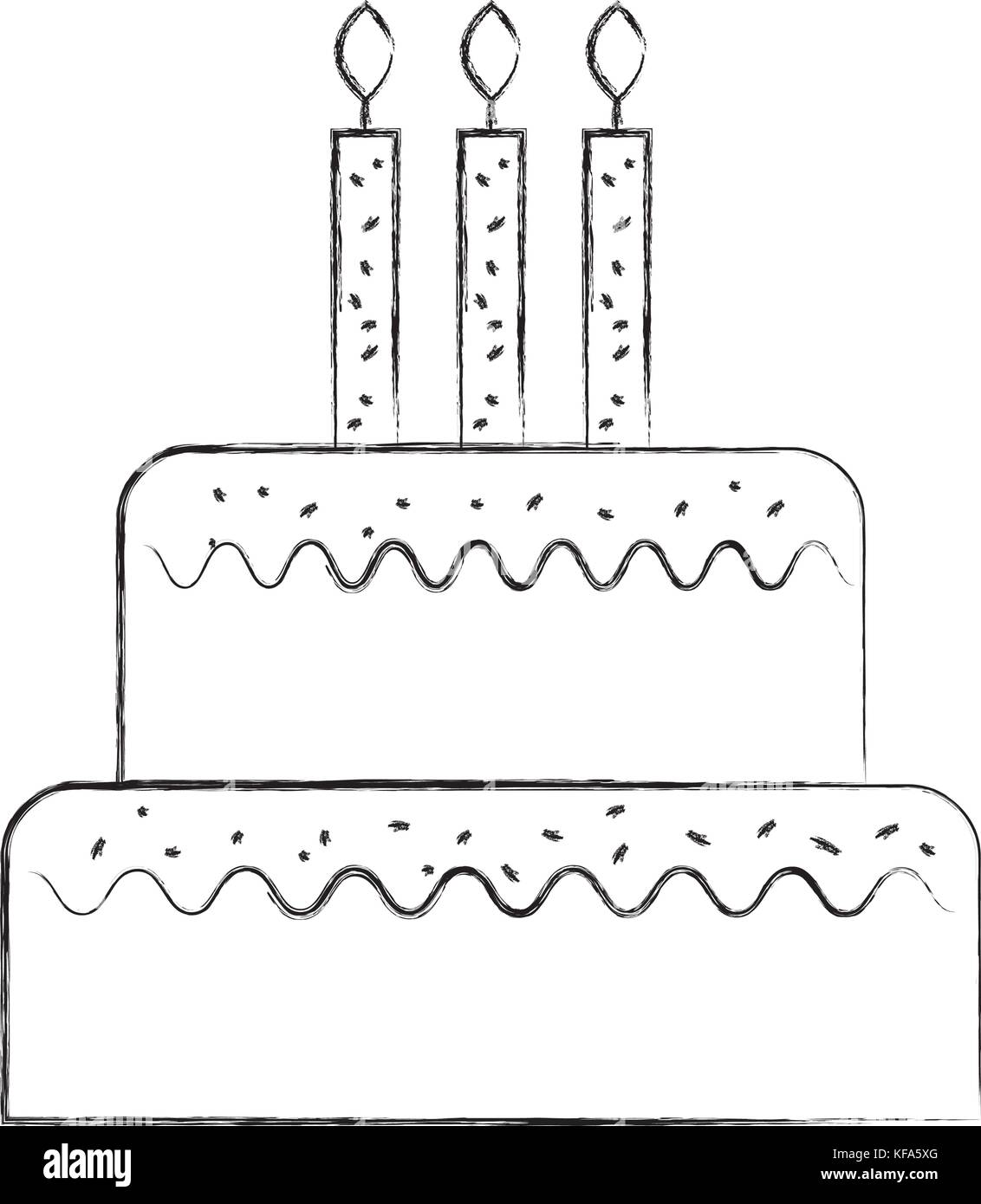 birthday cake with candles burning sweet delicious Stock Vector Image ...