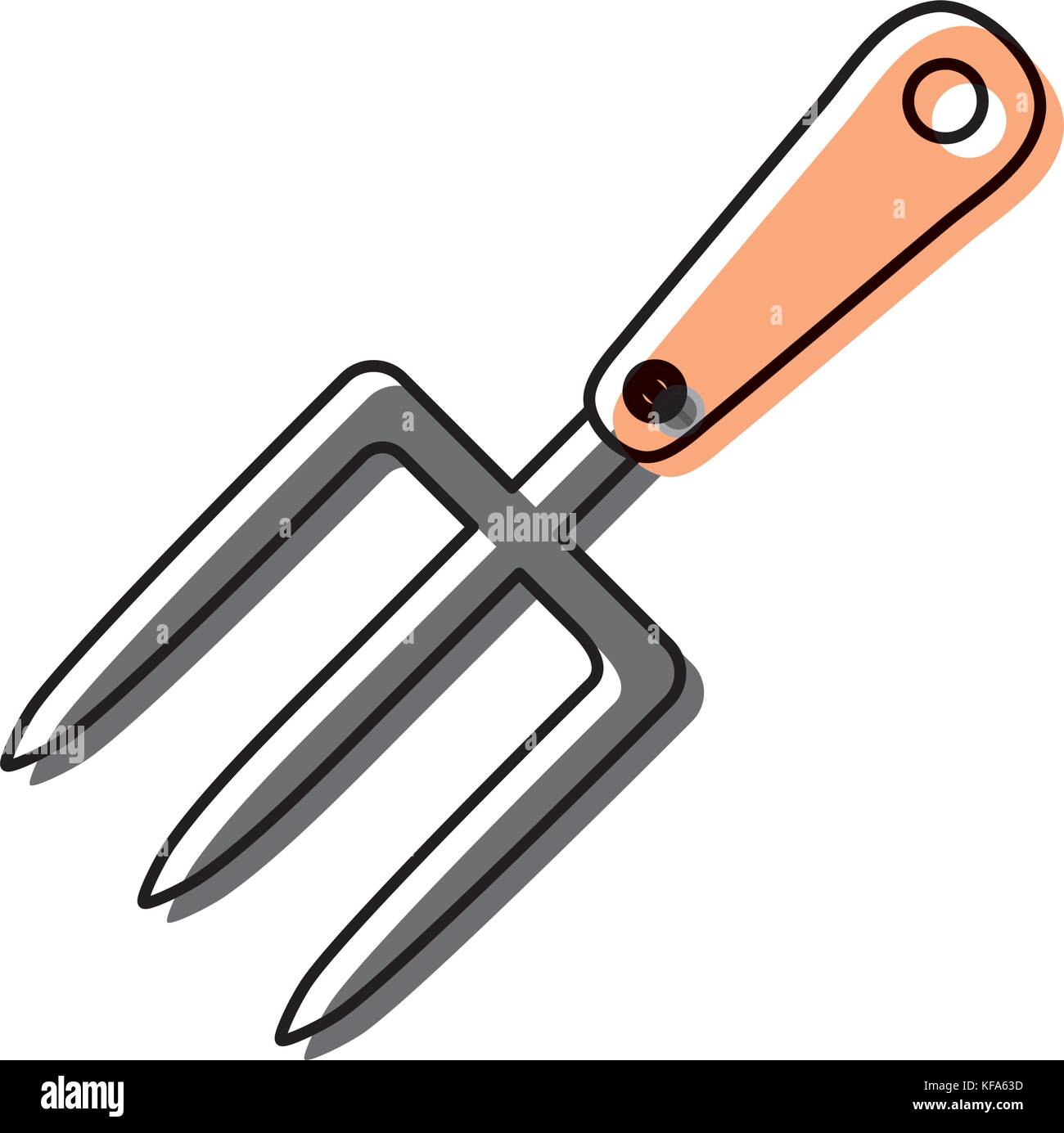hand fork tool icon over white background vector illustration Stock ...