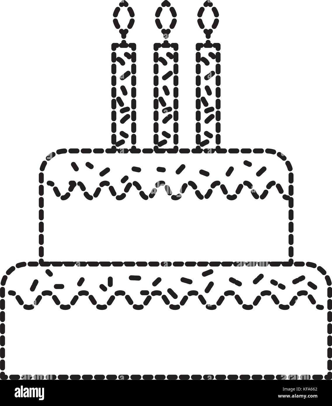 birthday cake with candles burning sweet delicious Stock Vector Image ...
