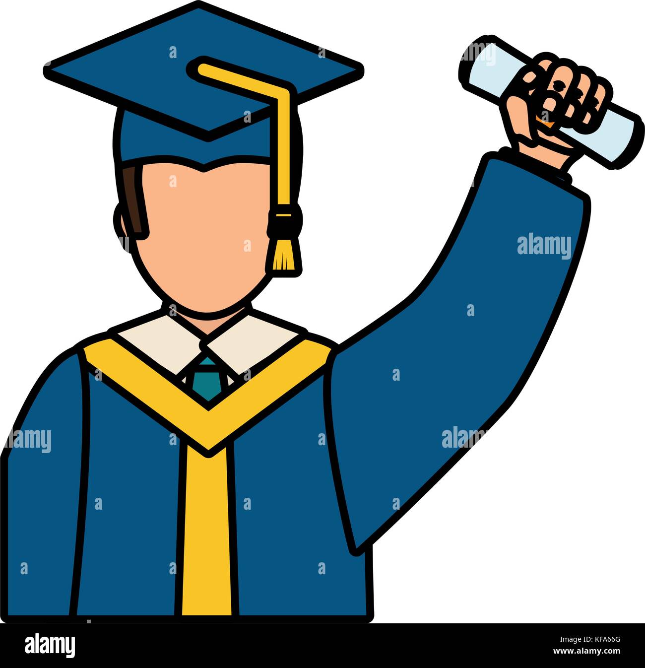 graduated man icon over white background vector illustration Stock