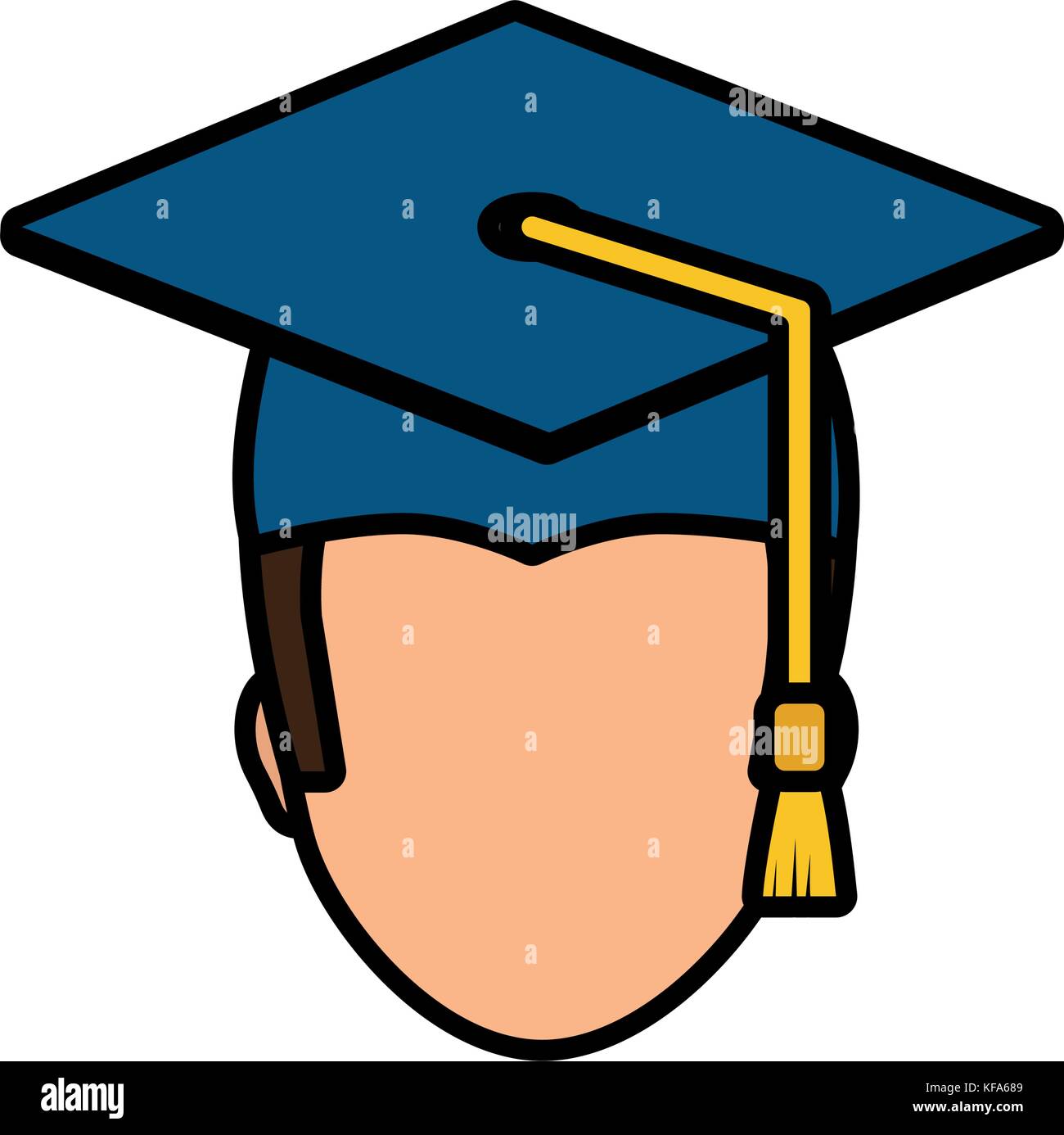 graduated man icon over white background vector illustration Stock ...