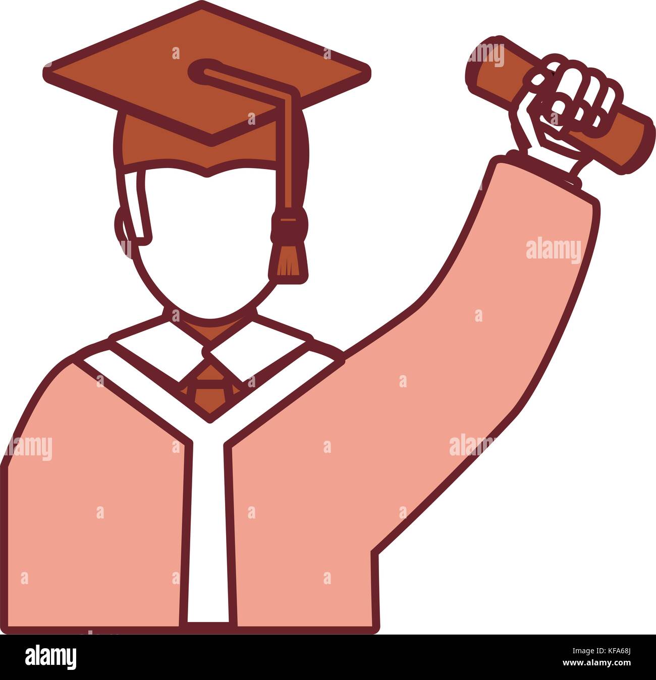 graduated man icon over white background vector illustration Stock ...