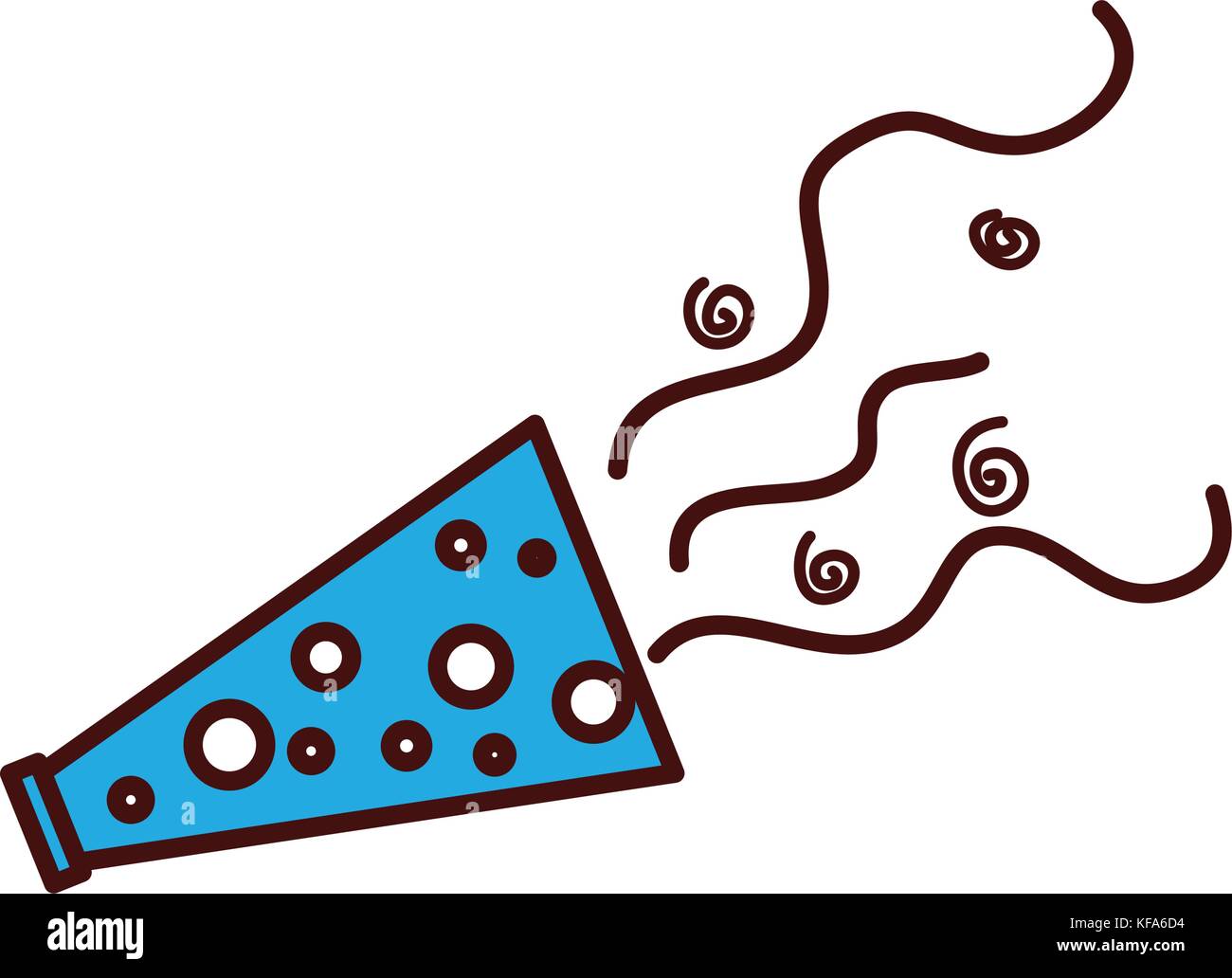 party horn blower confetti celebration birthday Stock Vector Image