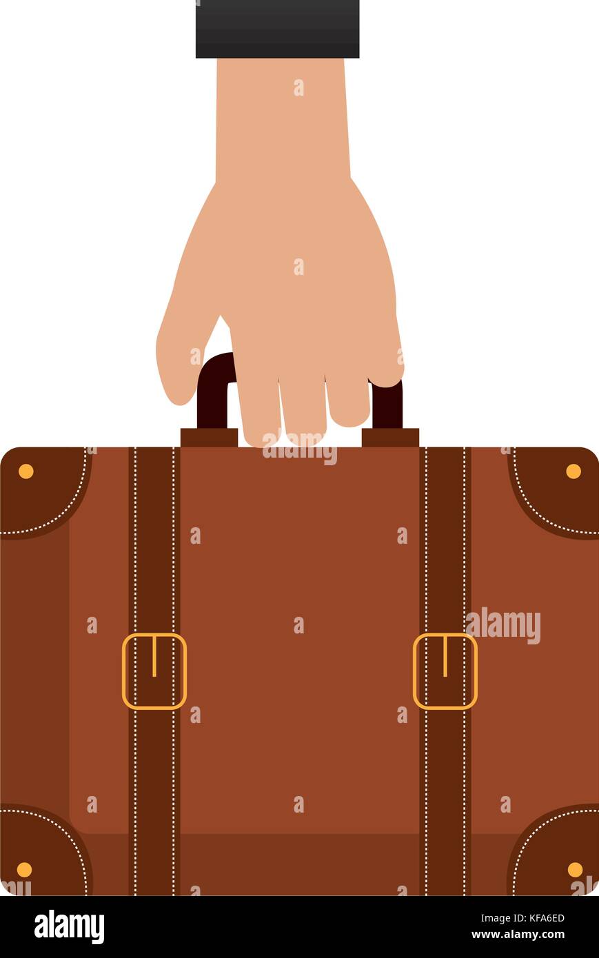 hand with suitcase travel vector illustration design Stock Vector Image ...