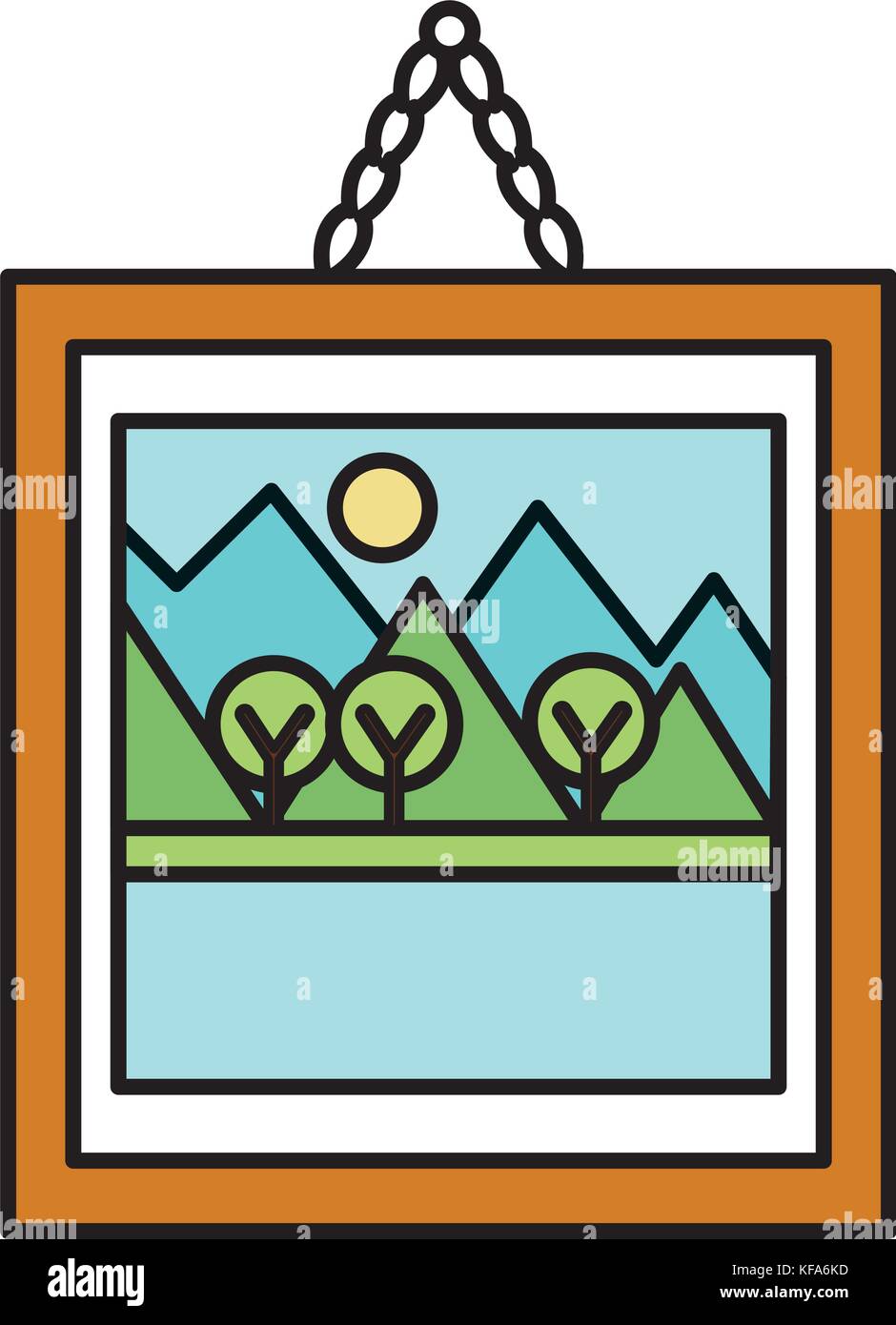 landscape painting isolated icon vector illustration design Stock ...