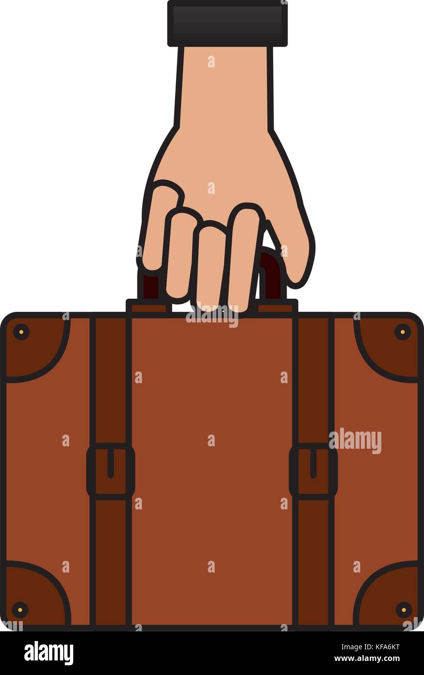 hand with suitcase travel vector illustration design Stock Vector Image ...