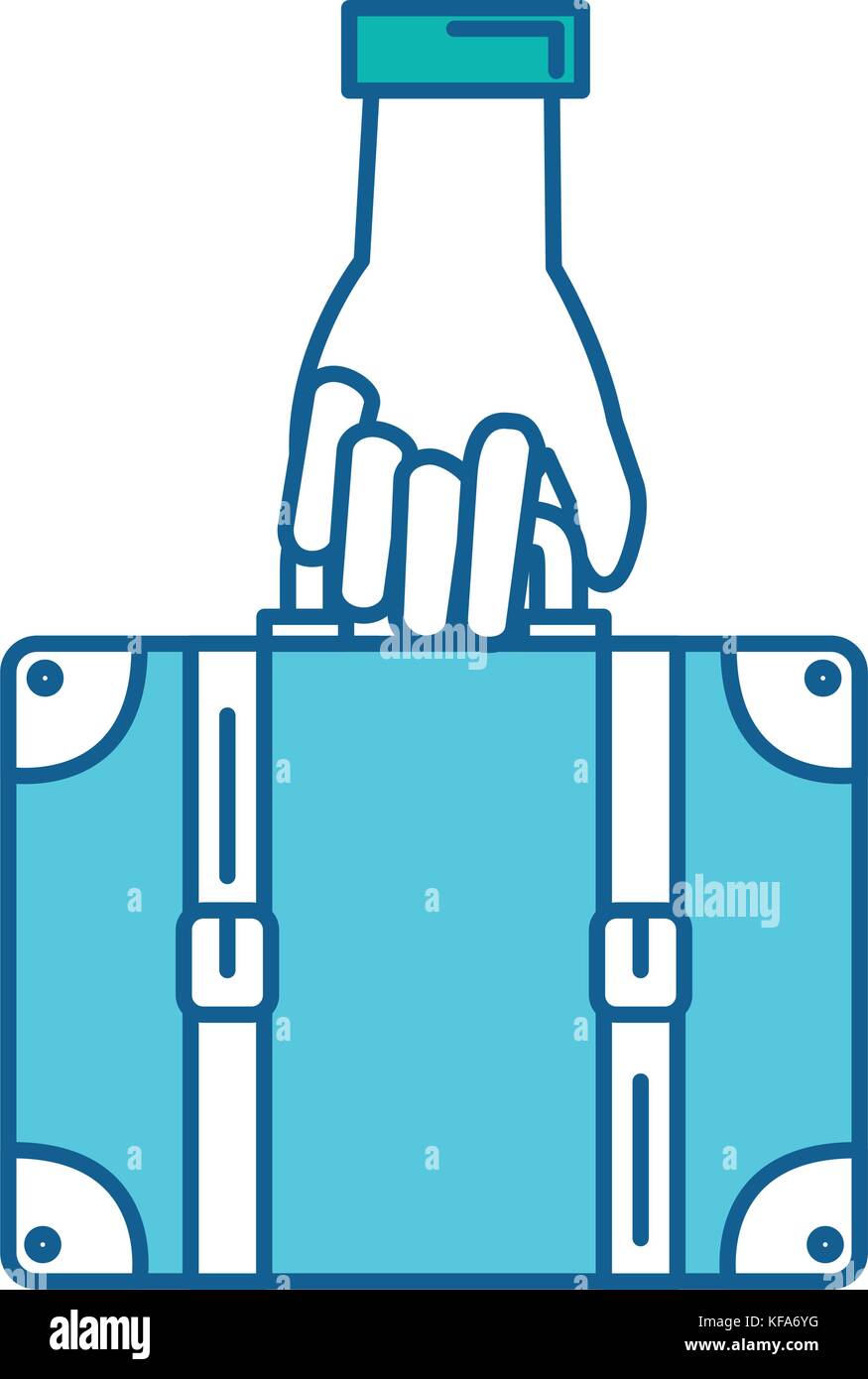 hand with suitcase travel vector illustration design Stock Vector Image ...