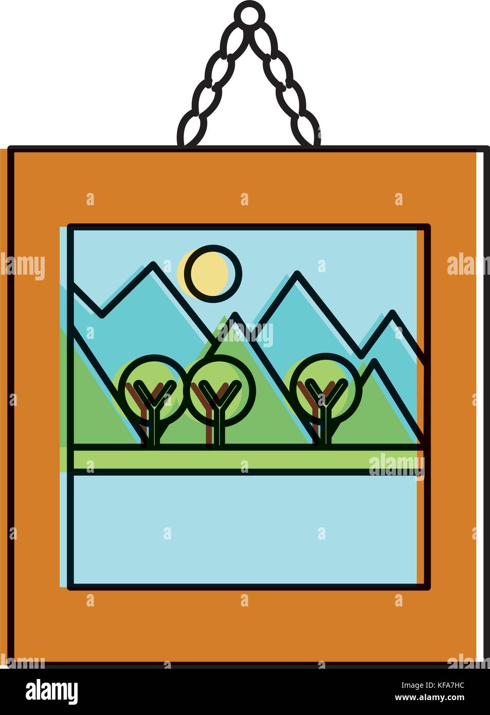 landscape painting isolated icon vector illustration design Stock ...