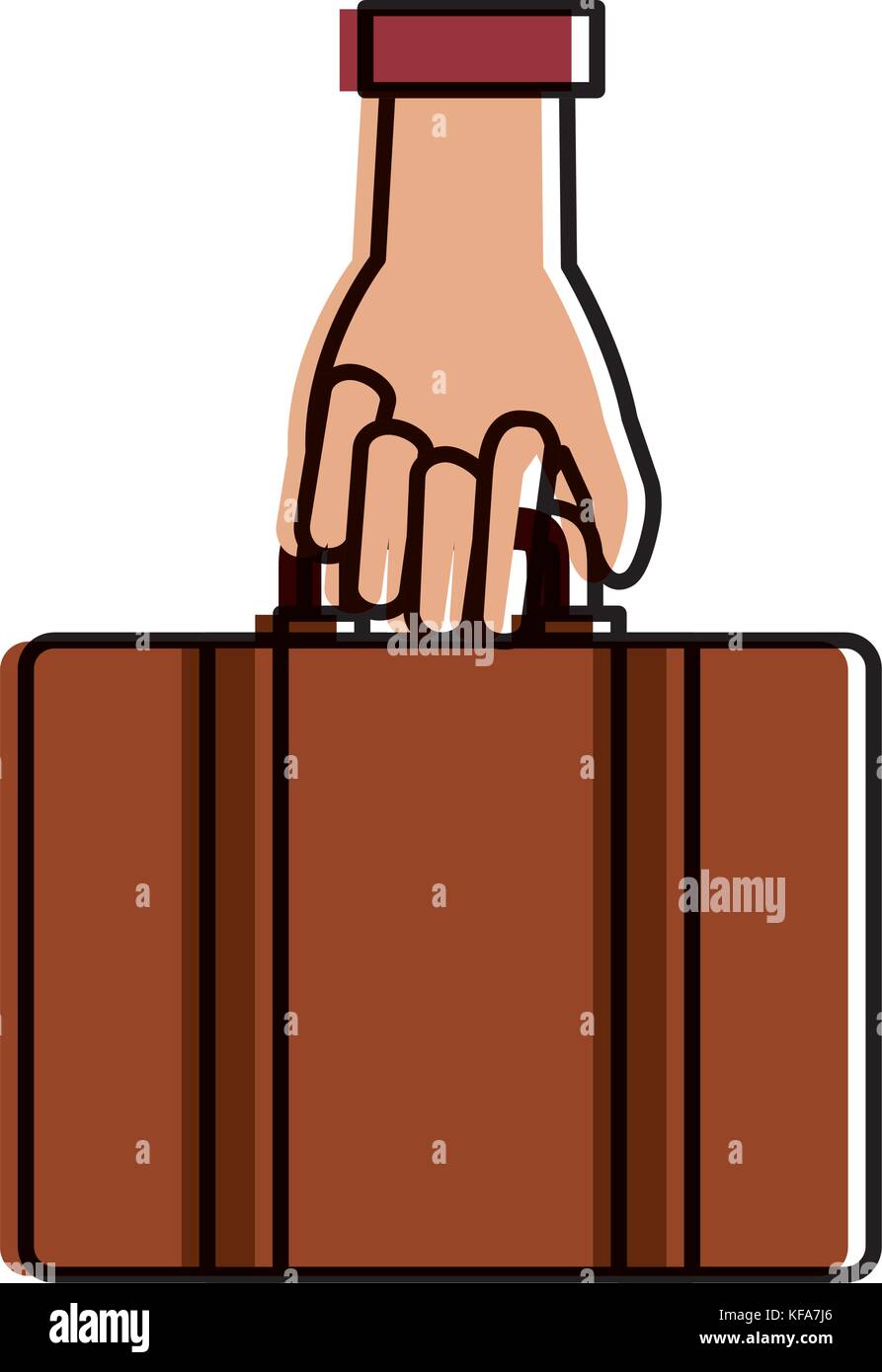 hand with suitcase travel vector illustration design Stock Vector Image ...