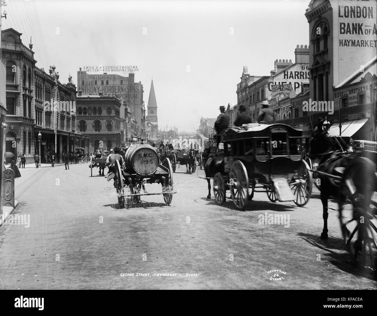 George Street, Haymarket, Sydney, c 1900 Stock Photo