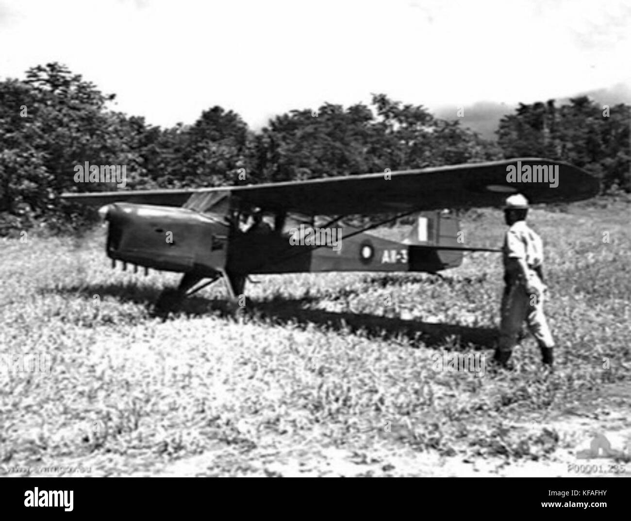 Auster MkIII No 17 AOPF RAAF on Bougainville 1945 Stock Photo