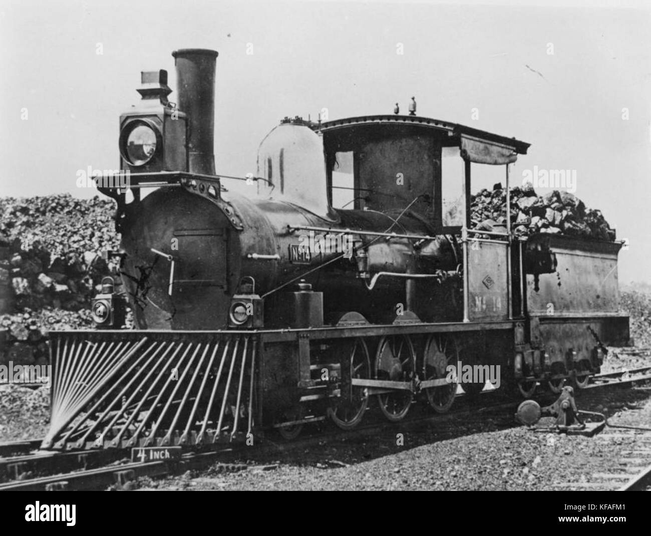 B12 Steam locomotive No. 14 on the Central Line, 1878 Stock Photo - Alamy