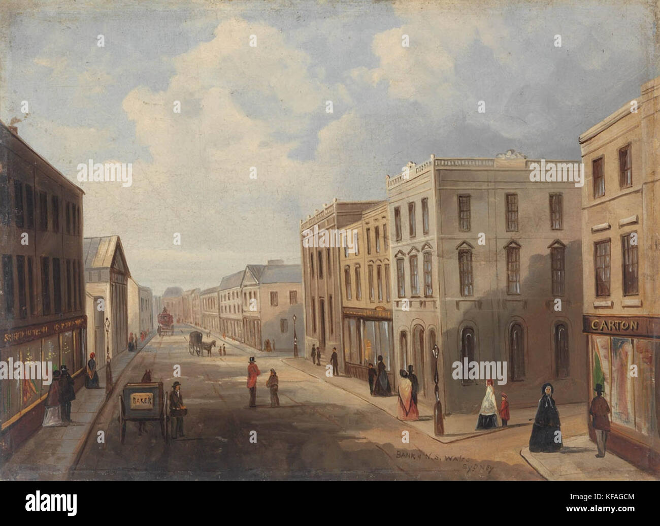 George Street Sydney 1855 Stock Photo