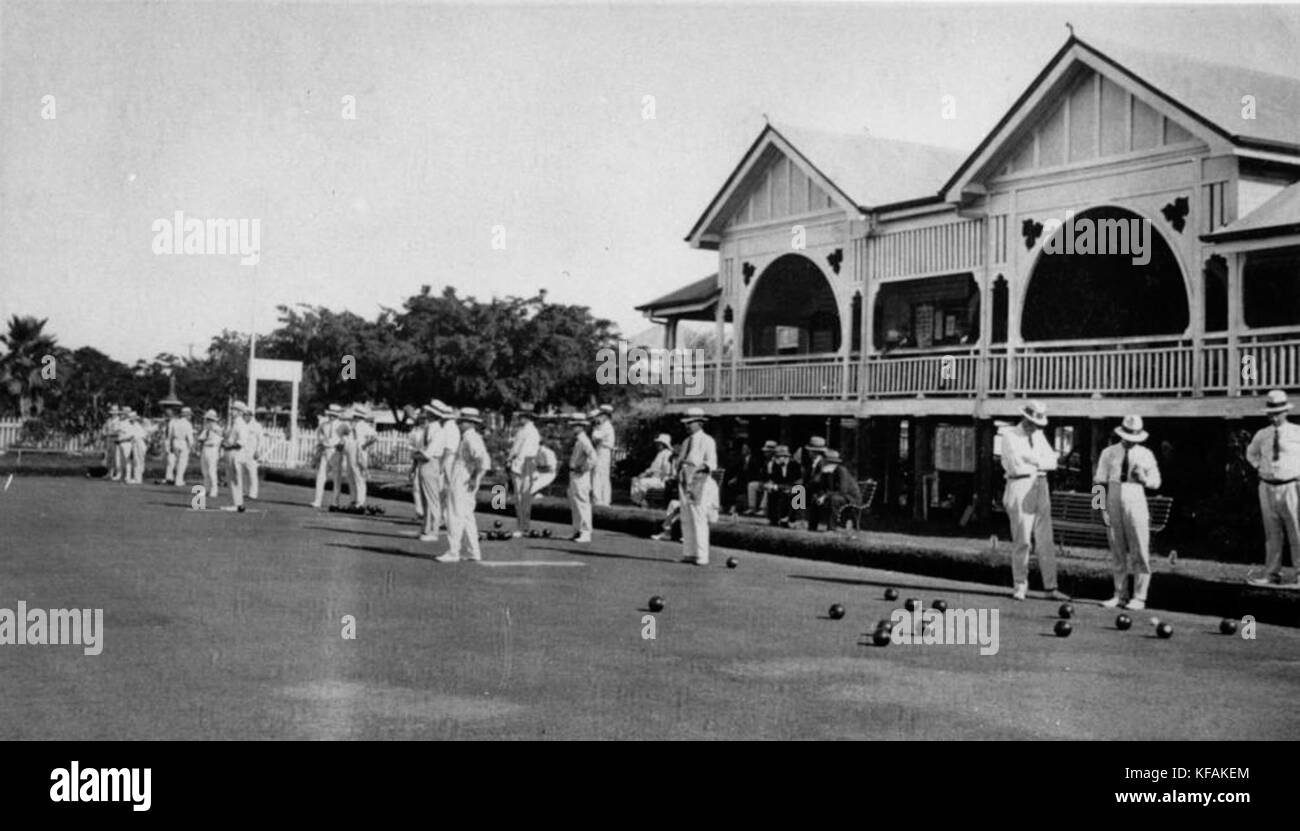 1 102867 Lawn bowls at Mowbray Park Bowls Club, East Brisbane, ca. 1925 Stock Photo