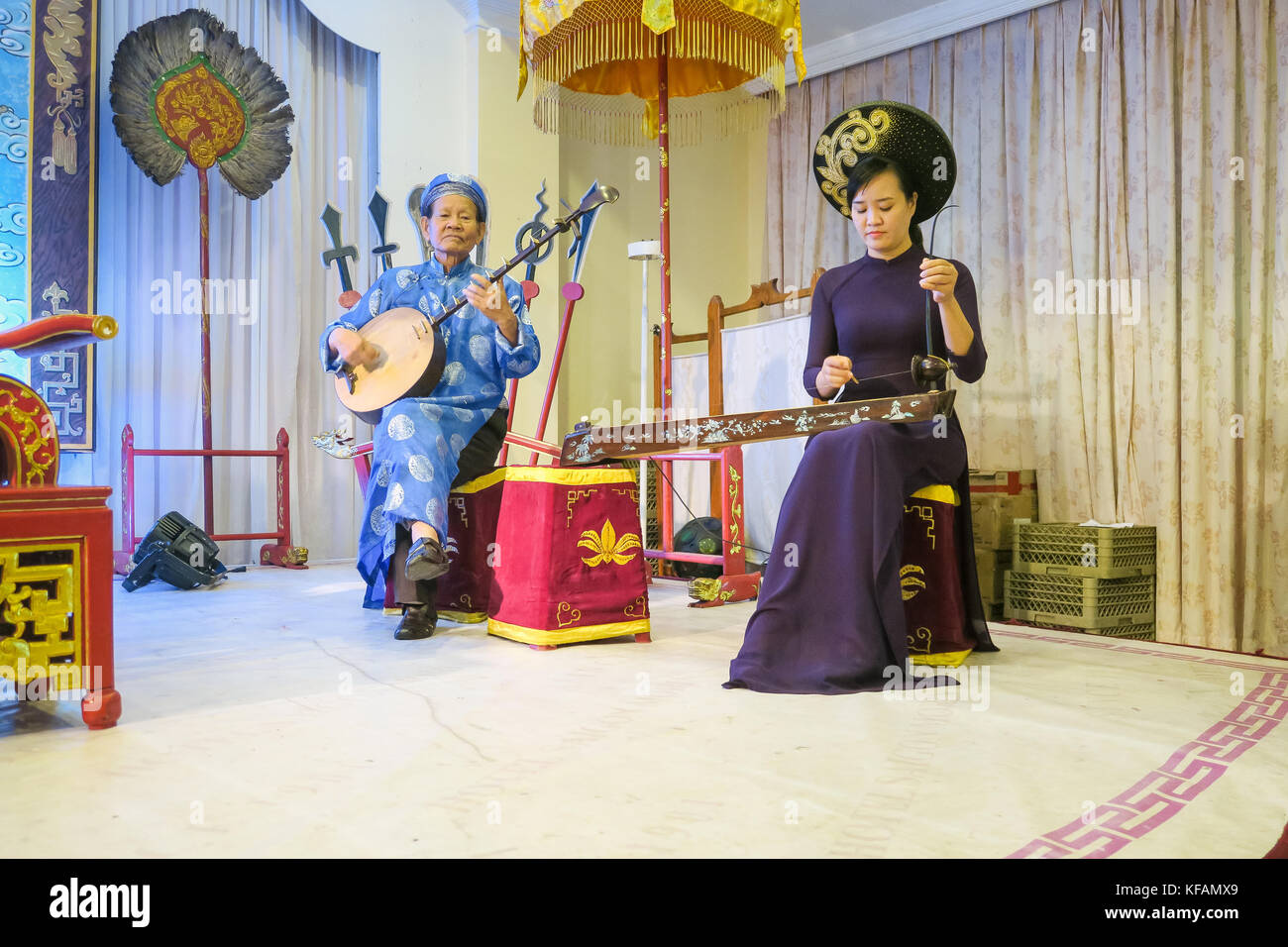 Traditional Vietnamese musical instruments Hue Vietnam Stock Photo Alamy