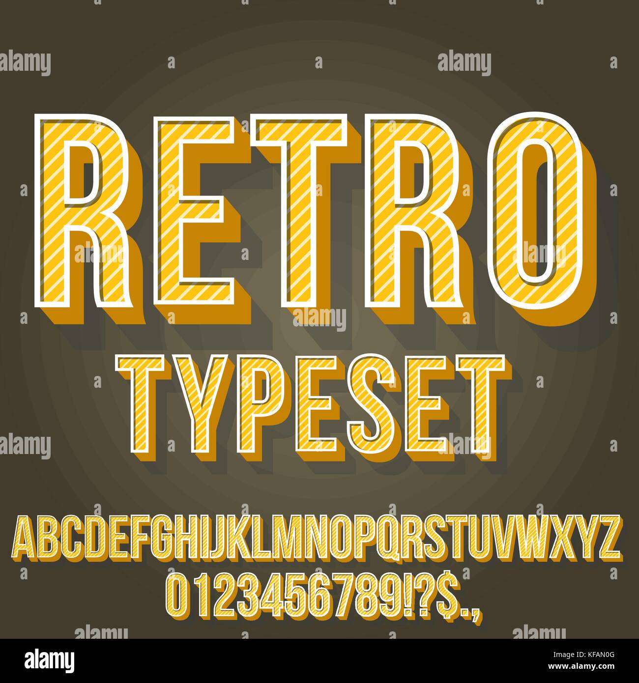 Retro Vintage Font Stock Vector