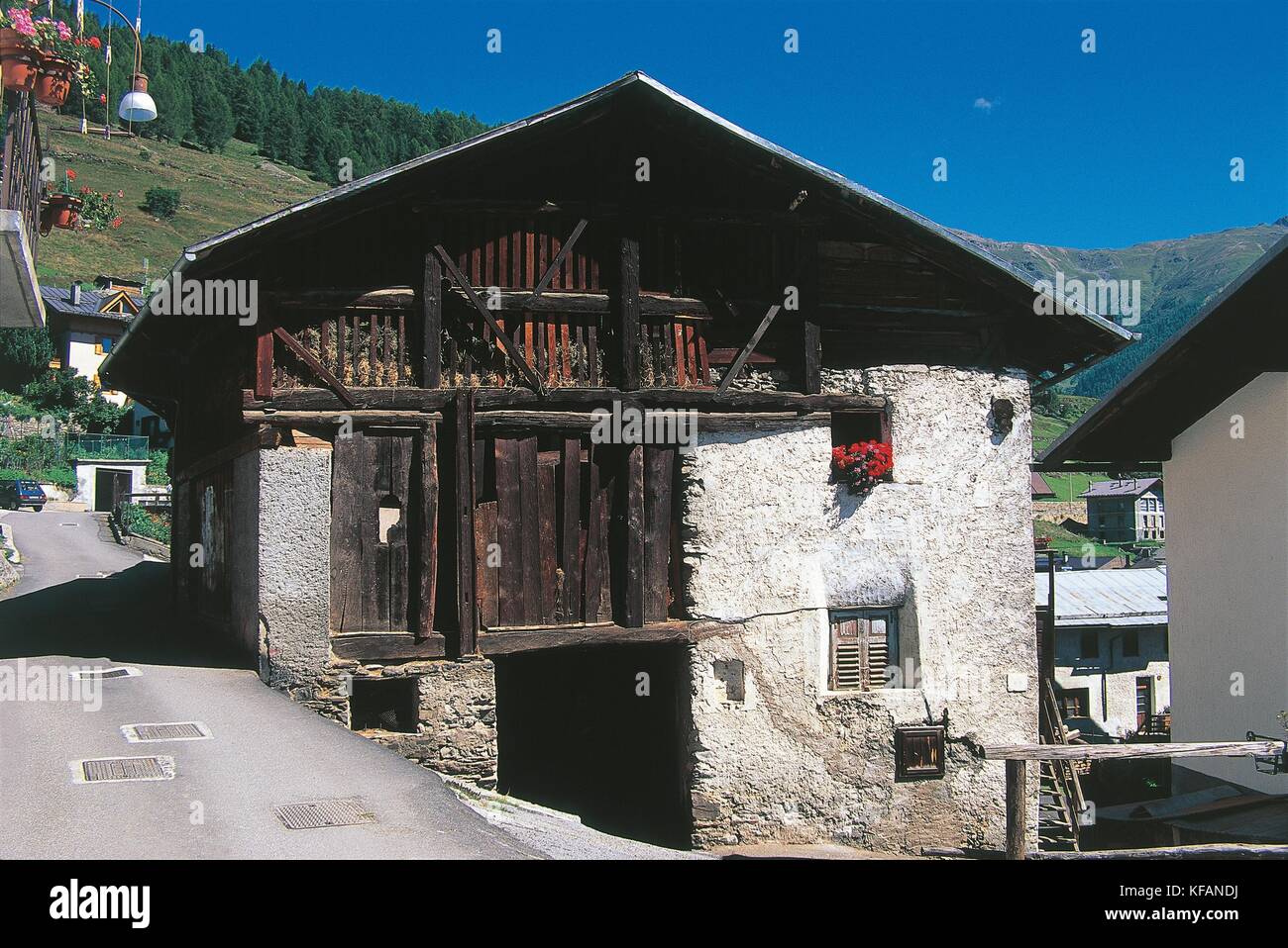Trentino Pejo Typical House Stock Photo