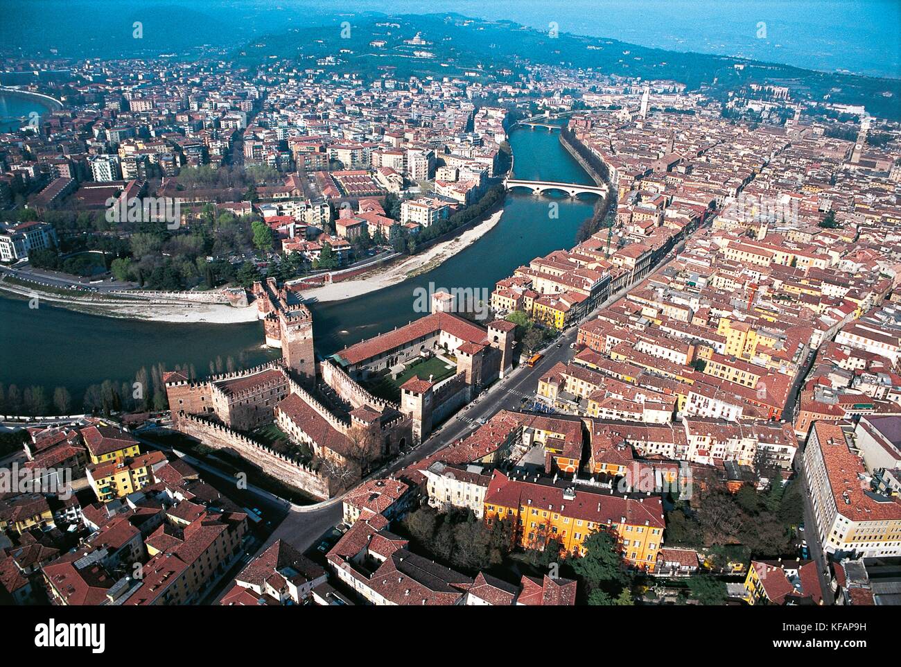 Veneto Verona View With Castelvecchio Stock Photo