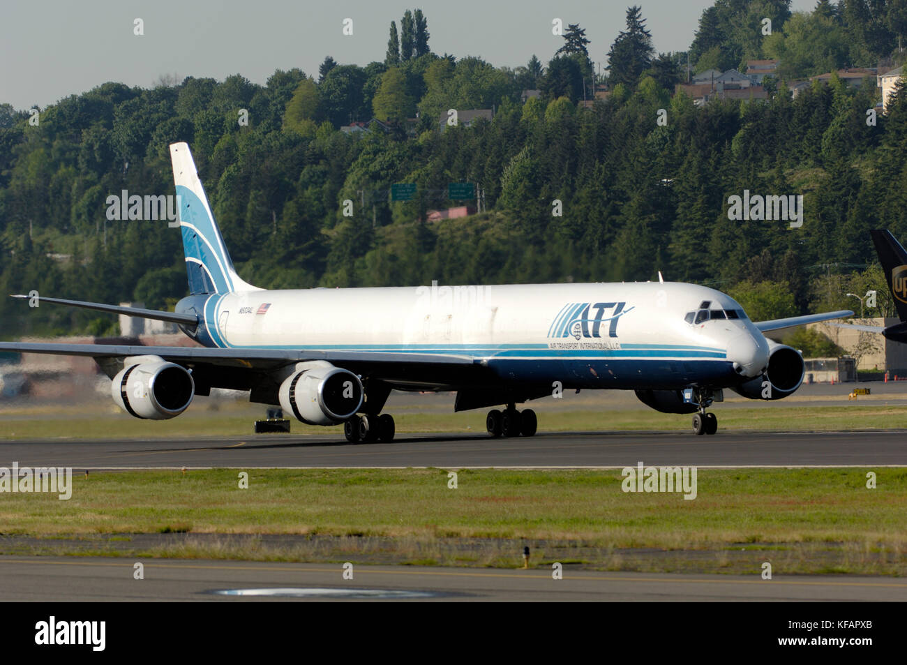 an ATI - Air Transport International McDonnell Douglas DC-8-73F taxiing Stock Photo