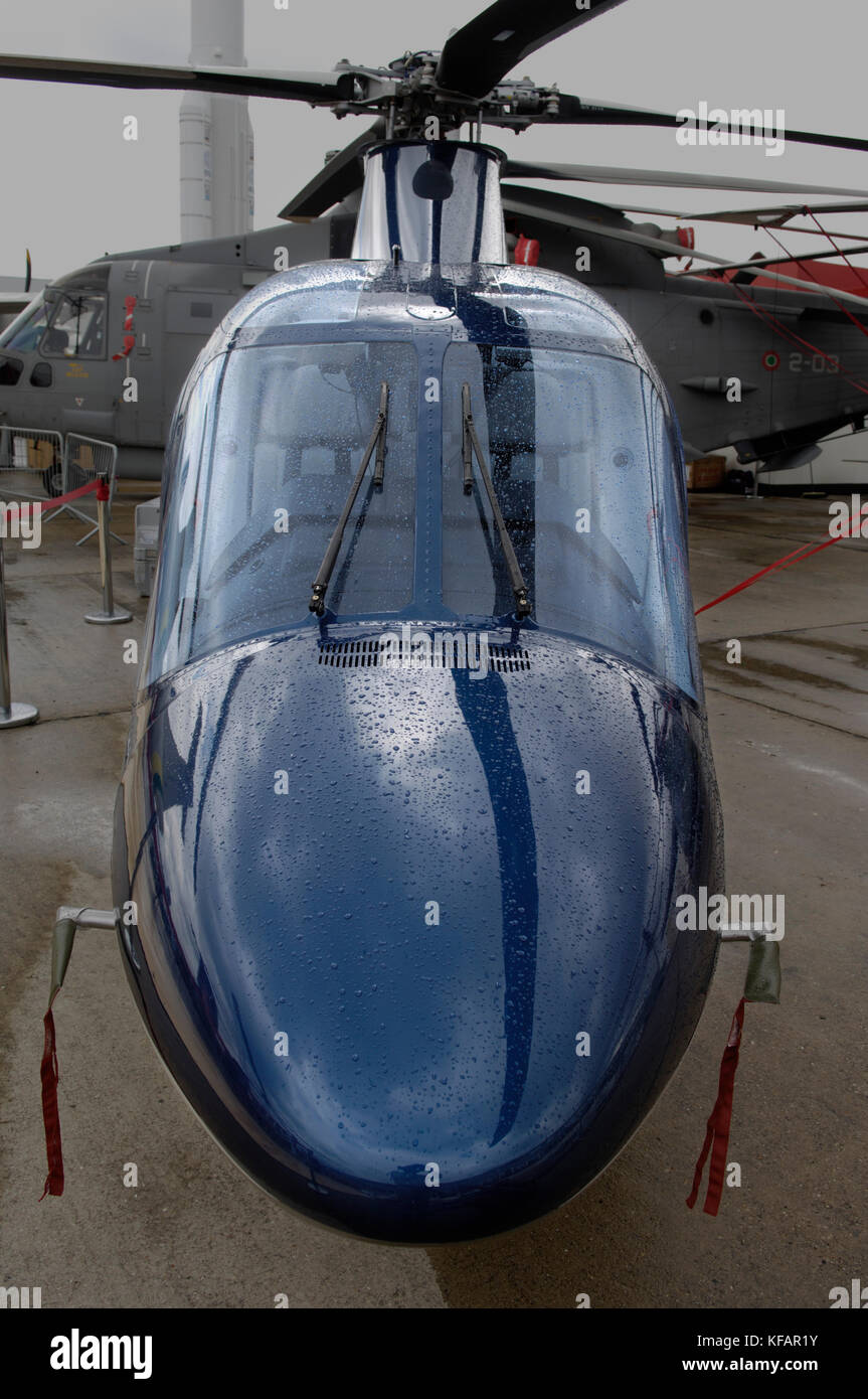 an Agusta A-109S Grand parked in the static-display at the Paris AirShow 2007 Salon-du-Bourget Stock Photo