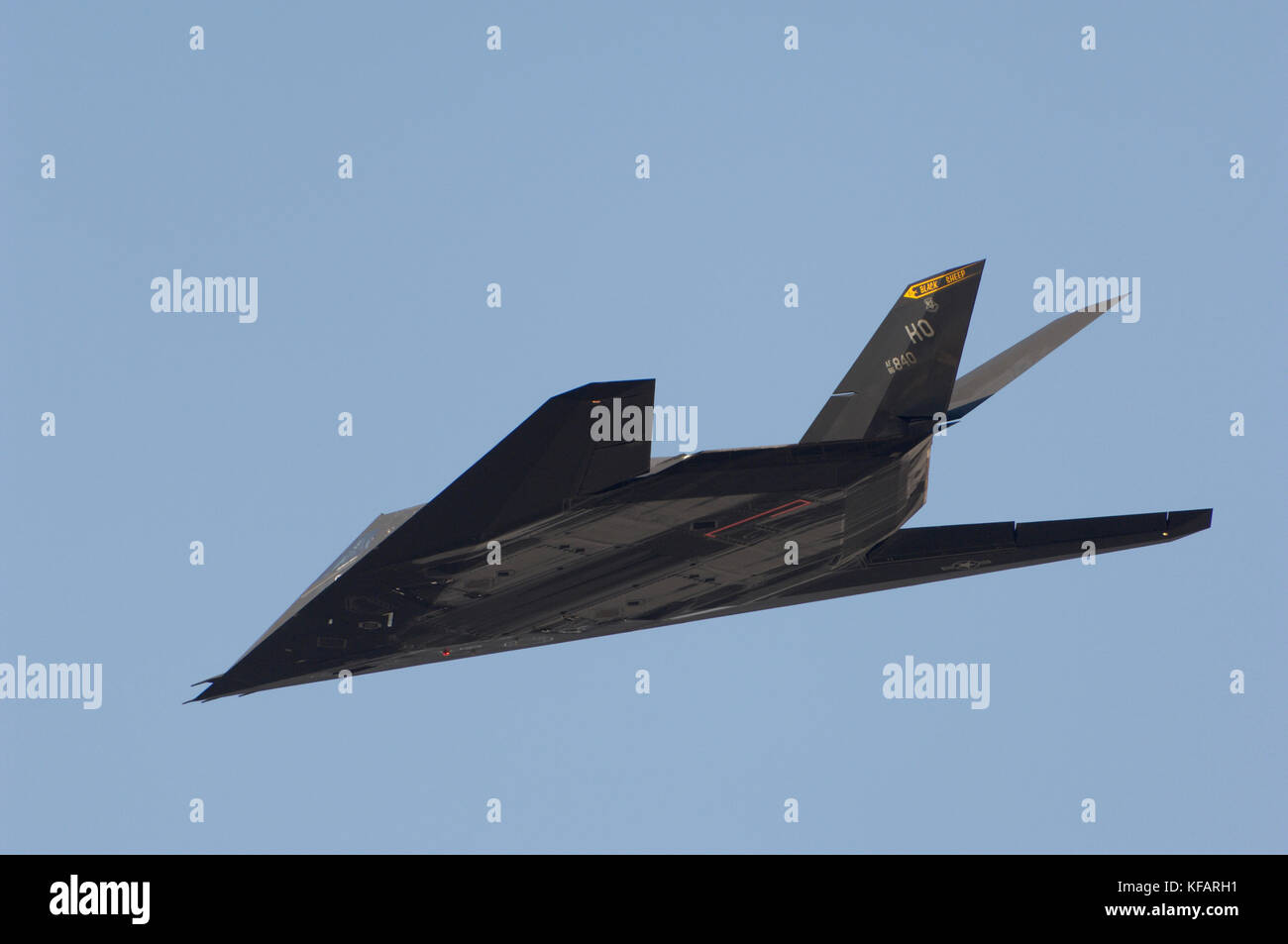 US AirForce Lockheed Martin F-117A Nighthawk flying-display at the Dubai AirShow 2007 Stock Photo