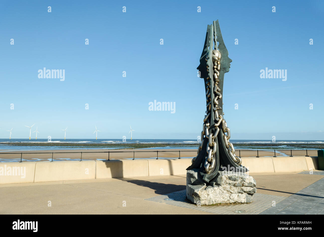 'Sinterlation' Public Artwork by Ian Randall, situated at Redcar Esaplanade, Redcar Stock Photo
