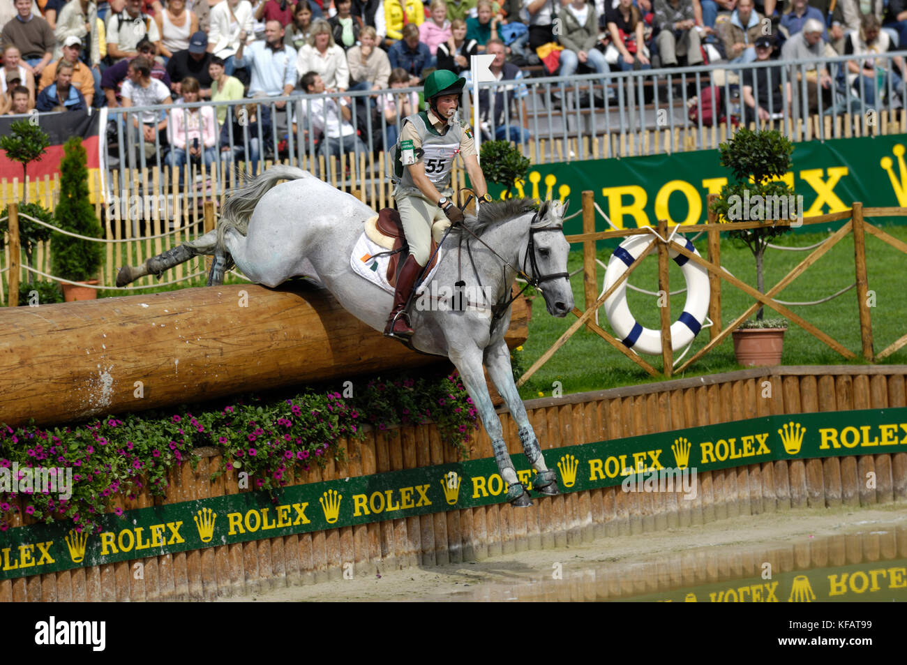 Geoff Curran (IRE) riding Balladeer Alfred - World Equestrian Games, Aachen, - August 26, 2006, Eventing Cross Country Stock Photo