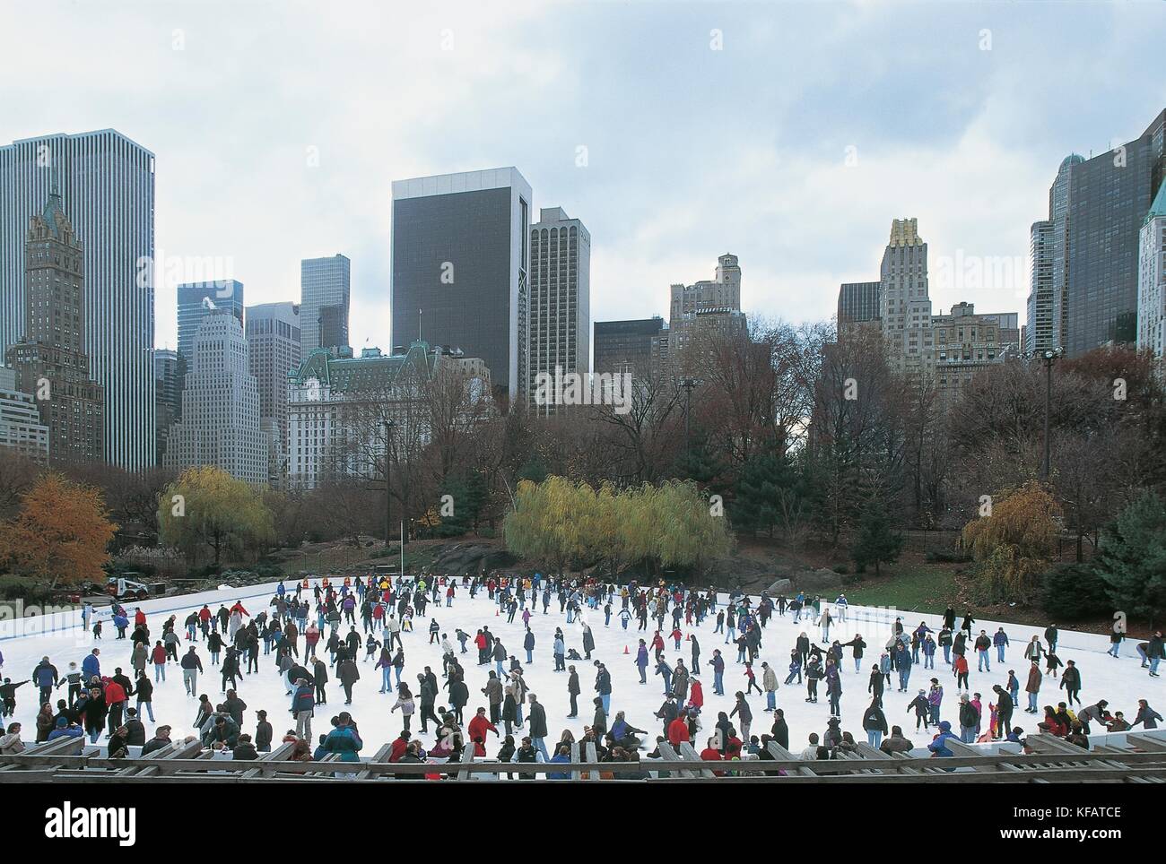 United States Of America New York New York Manhattan Central Park Ice Rink Stock Photo