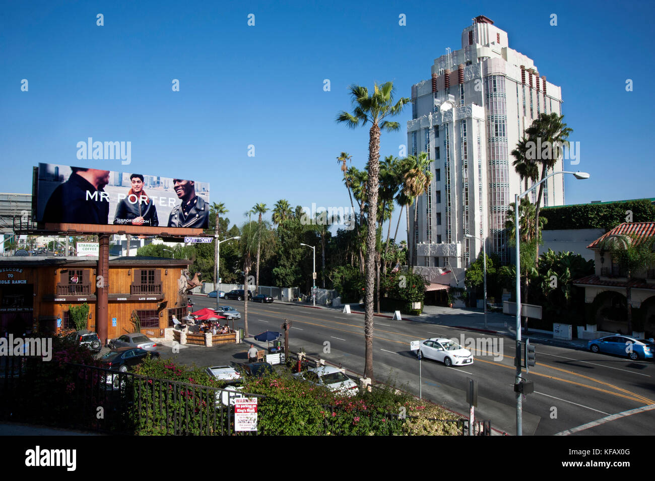 Sunset Tower Hotel on the Sunset Strip in Los Angeles, CA Stock Photo