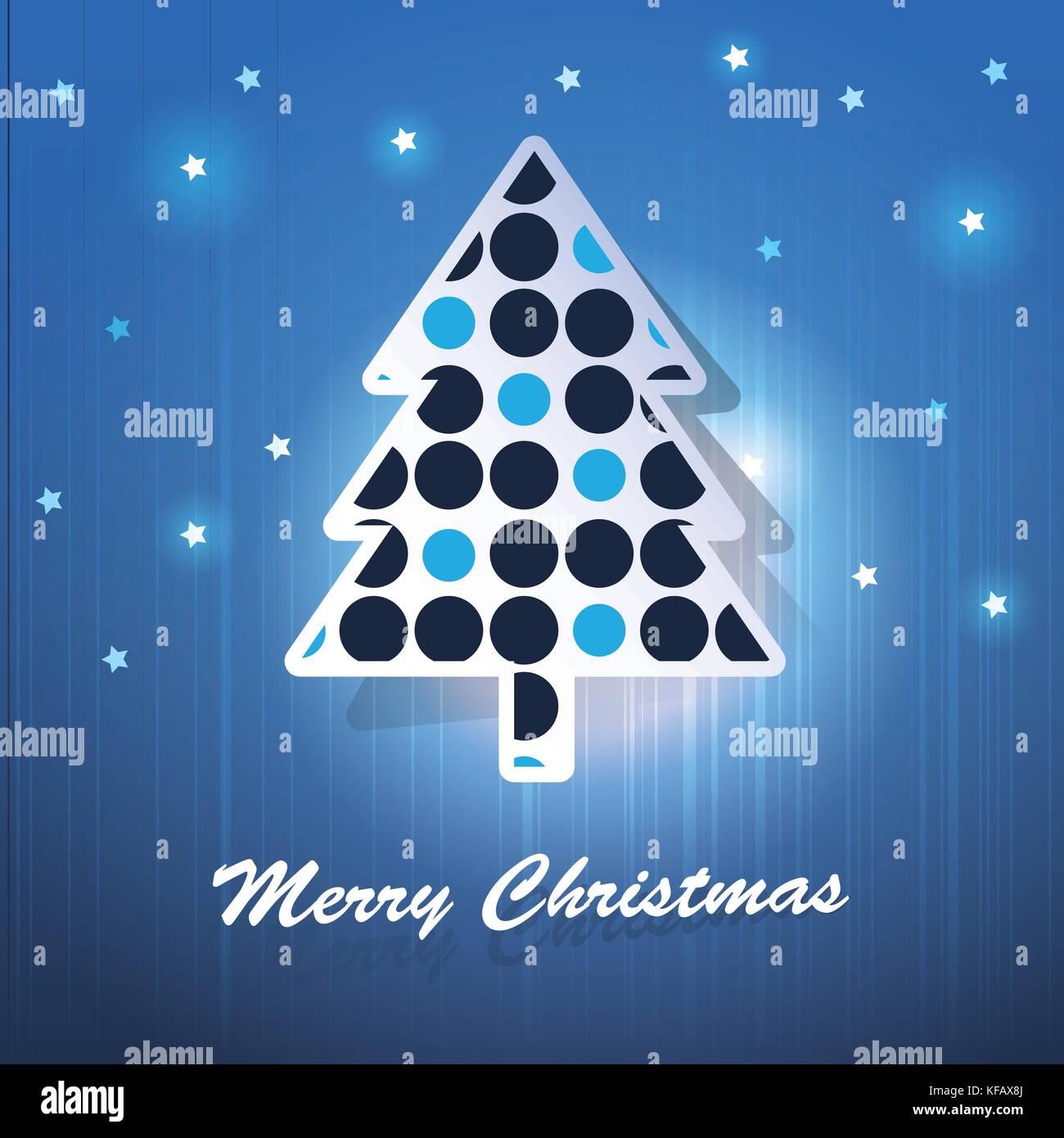 Blue Christmas Tree Greeting Card Stock Vector Image & Art - Alamy